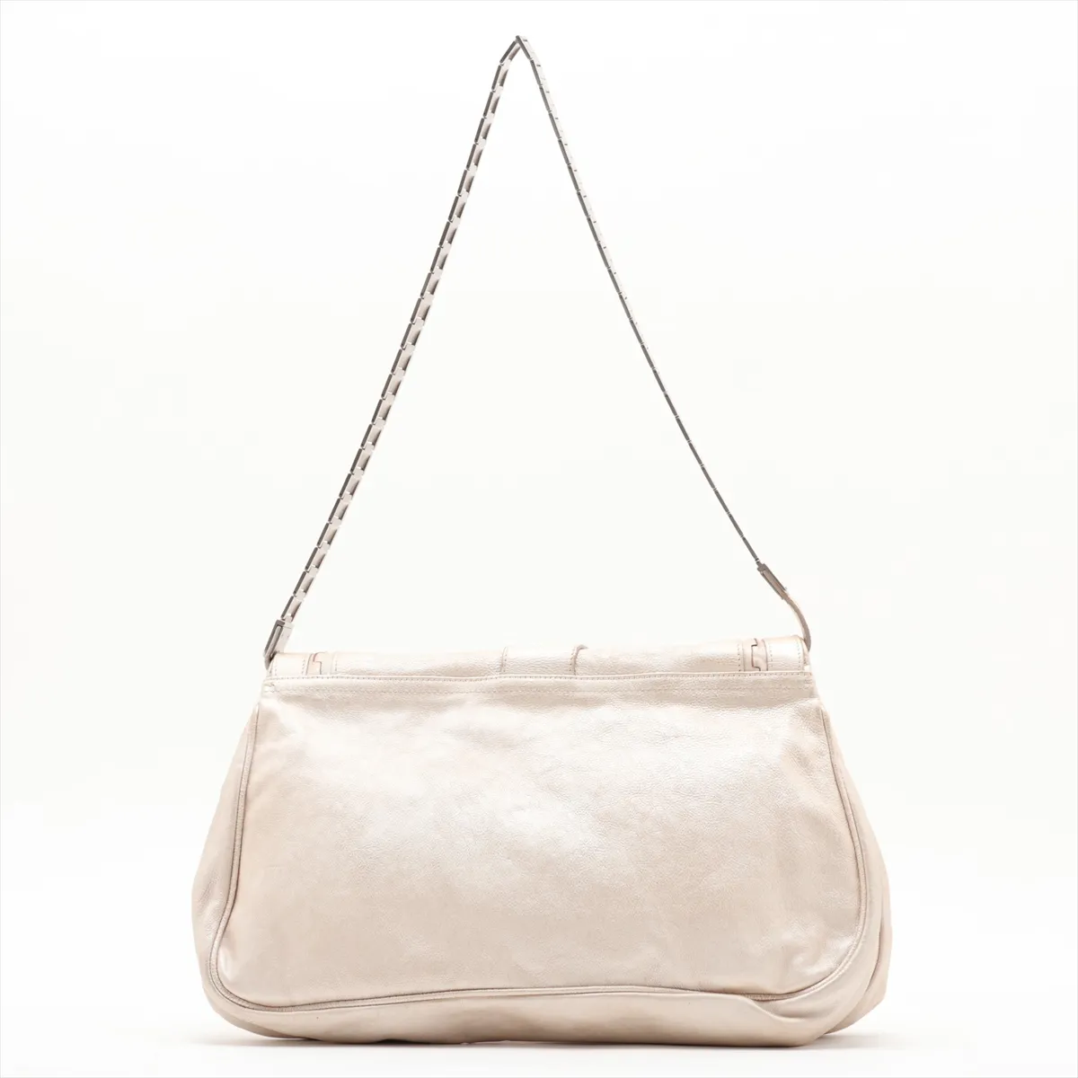 Gaucho Leather Shoulder Bag, Beige — view 2