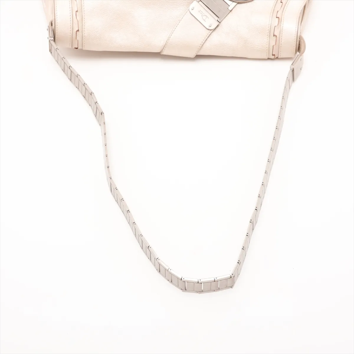 Gaucho Leather Shoulder Bag, Beige — view 5