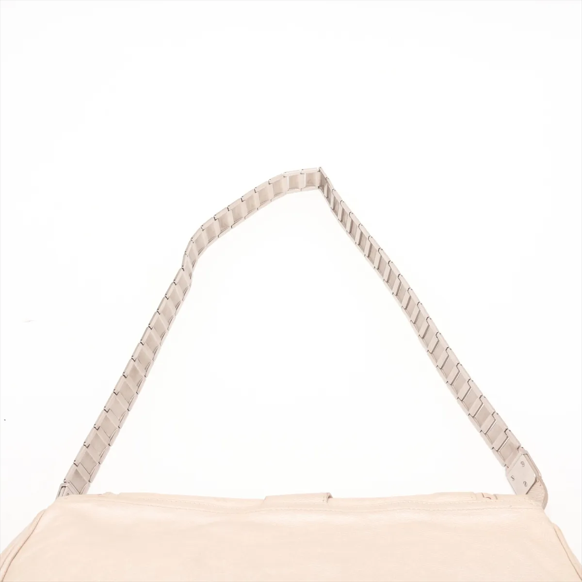 Gaucho Leather Shoulder Bag, Beige — view 6