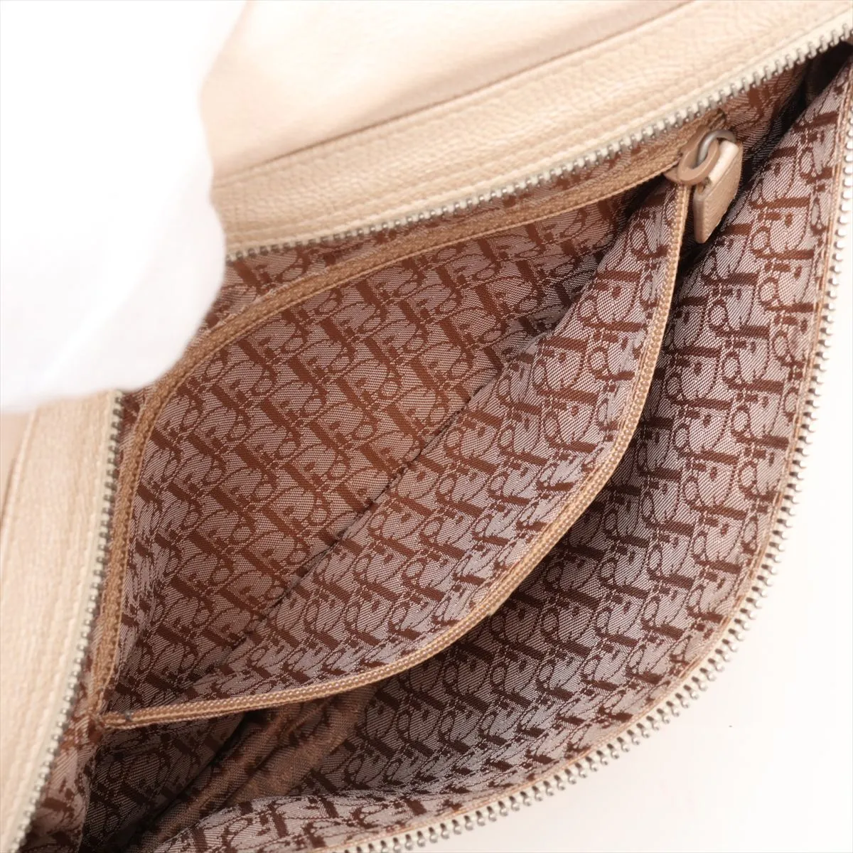 Gaucho Leather Shoulder Bag, Beige — view 8