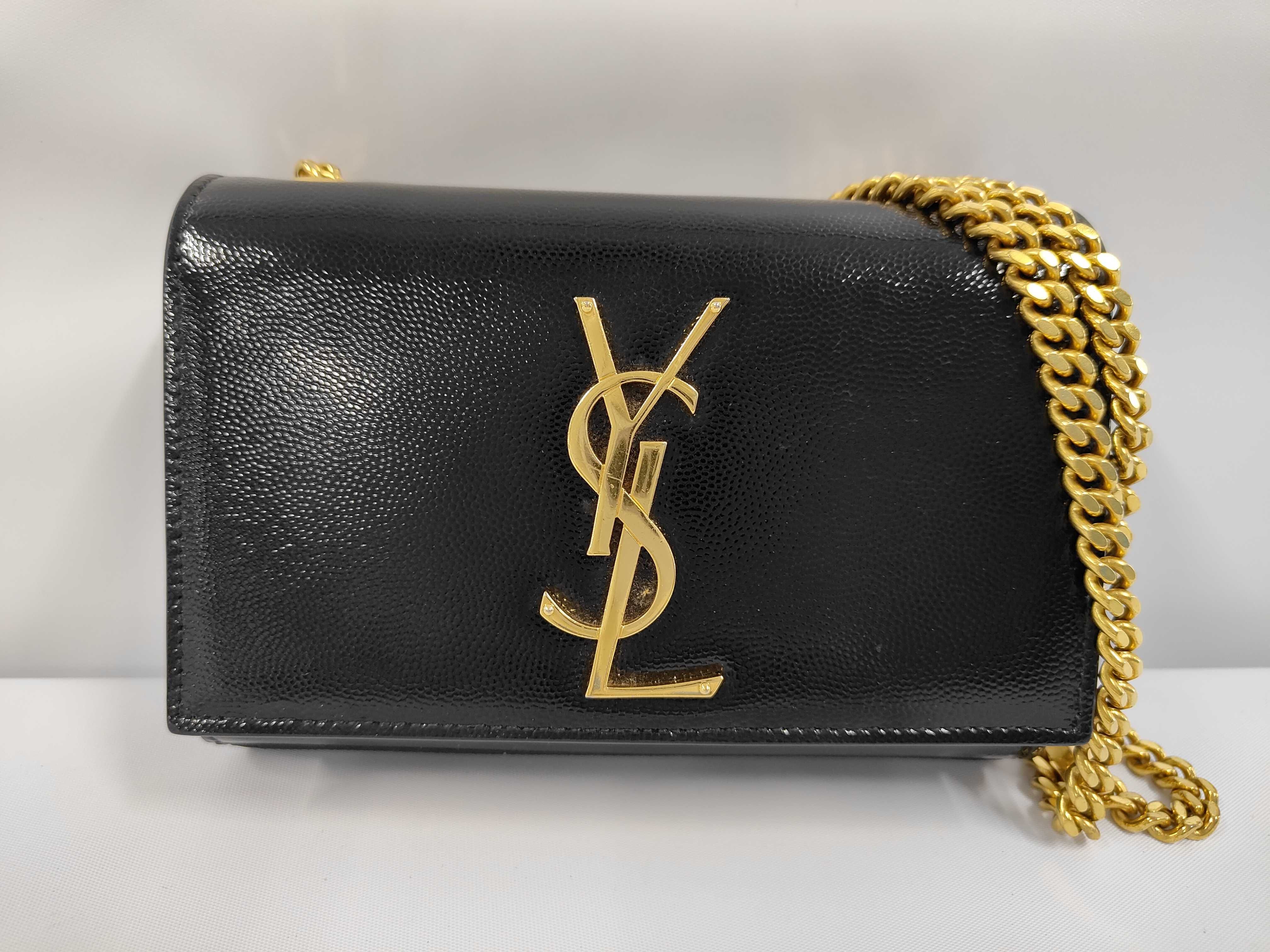 Kate Small Grain de Poudre Patent Leather Shoulder Bag