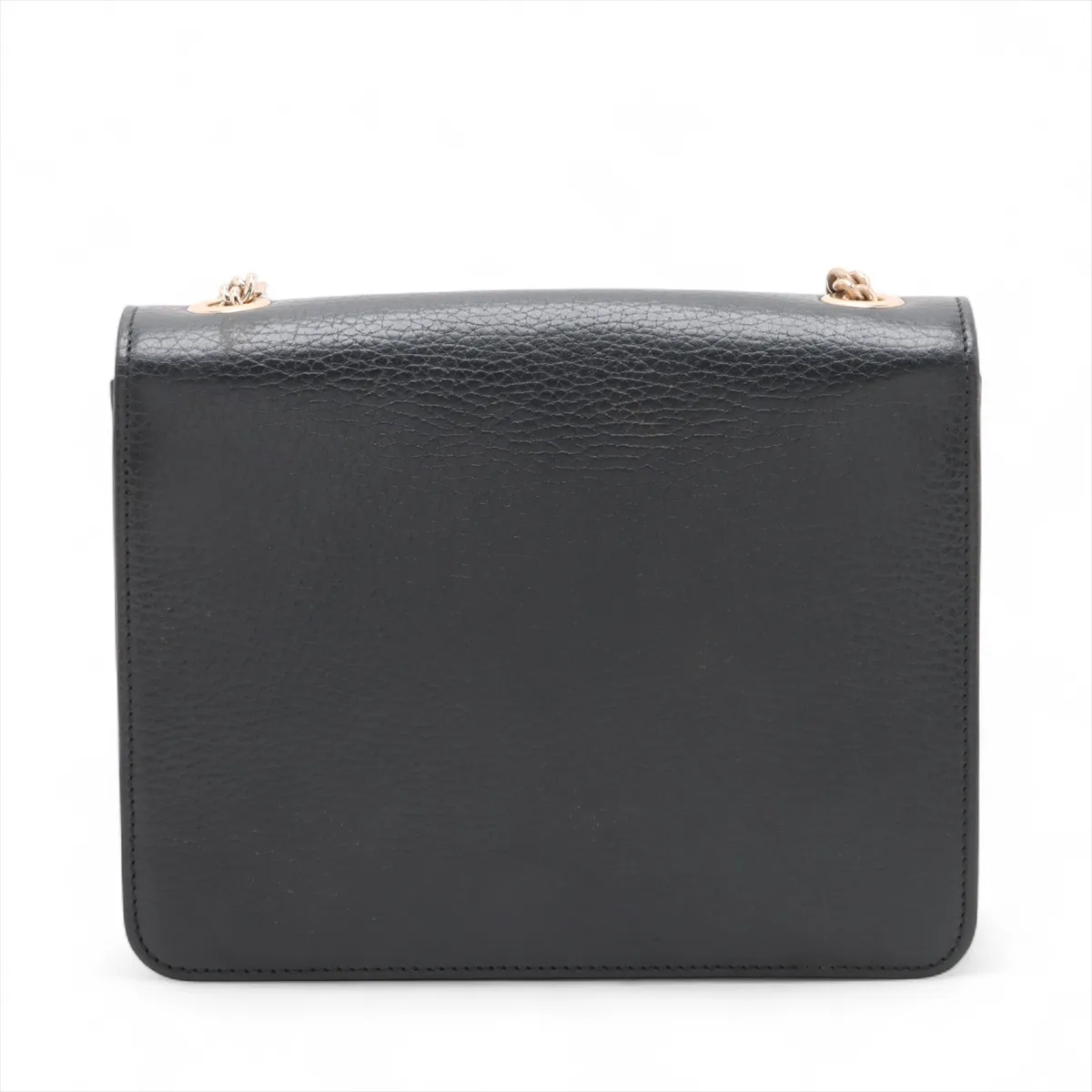 Interlocking G Leather Chain Shoulder Bag, Black, 510304 (Outlet) — view 2