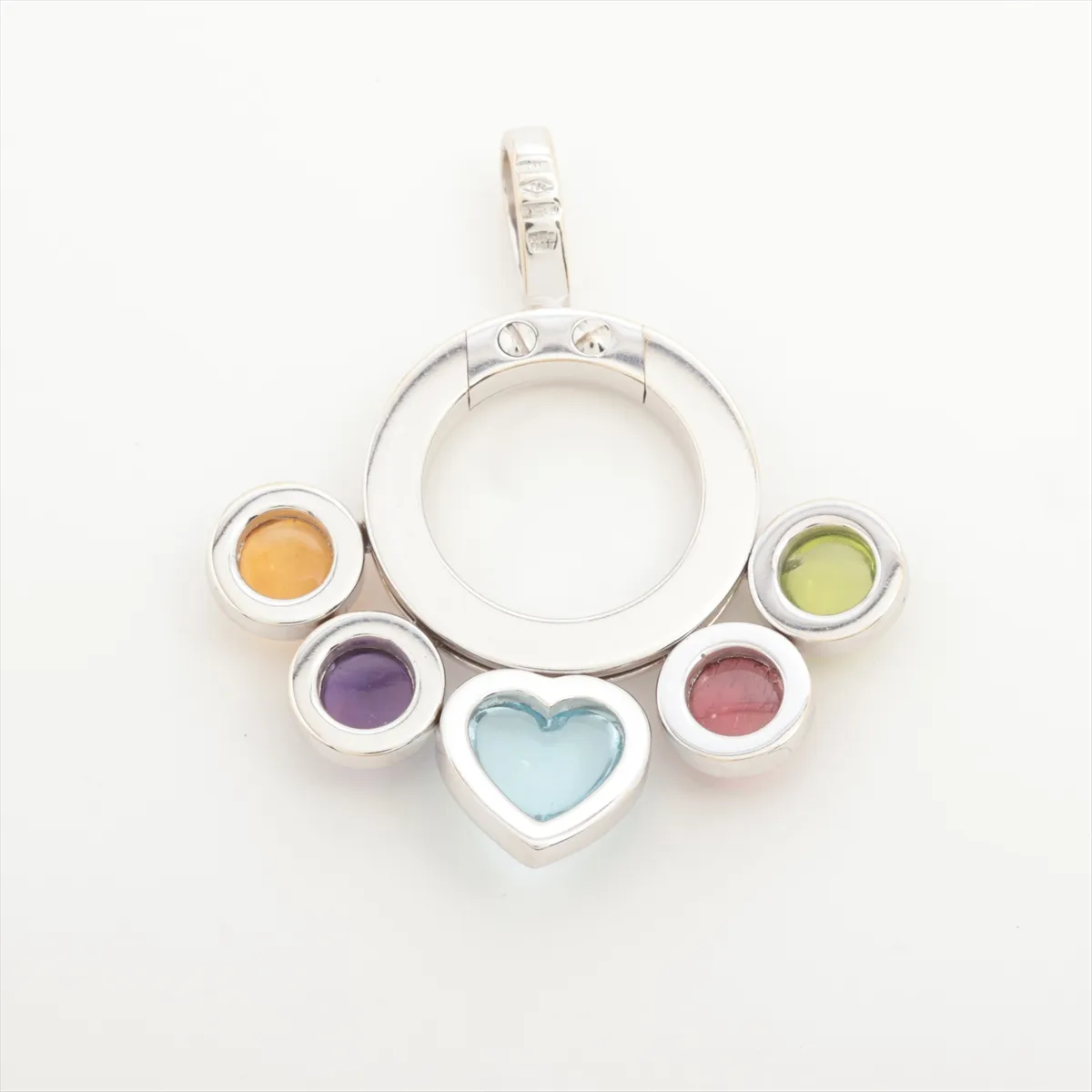Allegra Multicolor Gemstone Necklace Pendant, 750 (WG), 9.4g. Stone has — view 2
