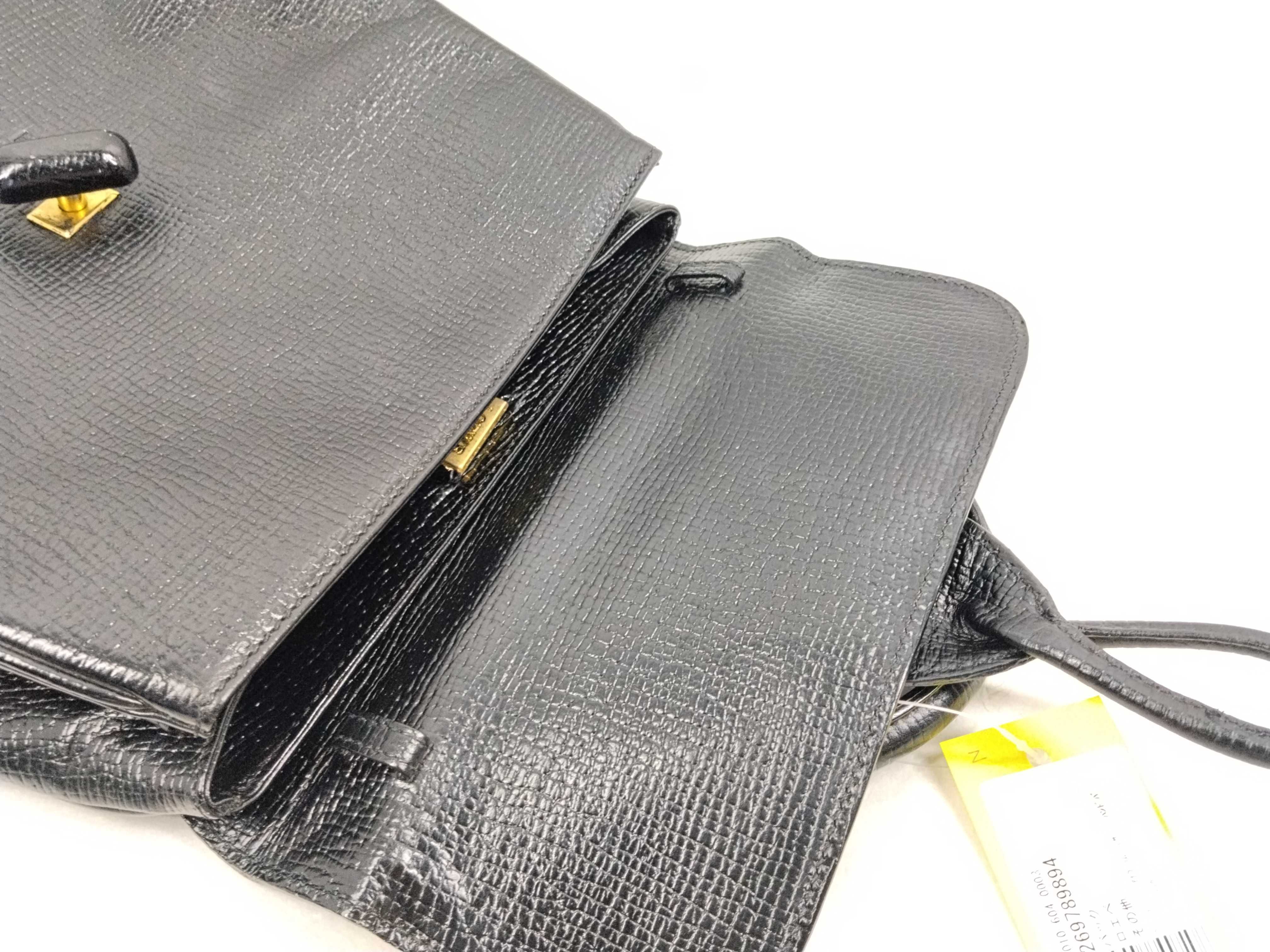 Vintage Anagram Leather Handbag, Black — view 9