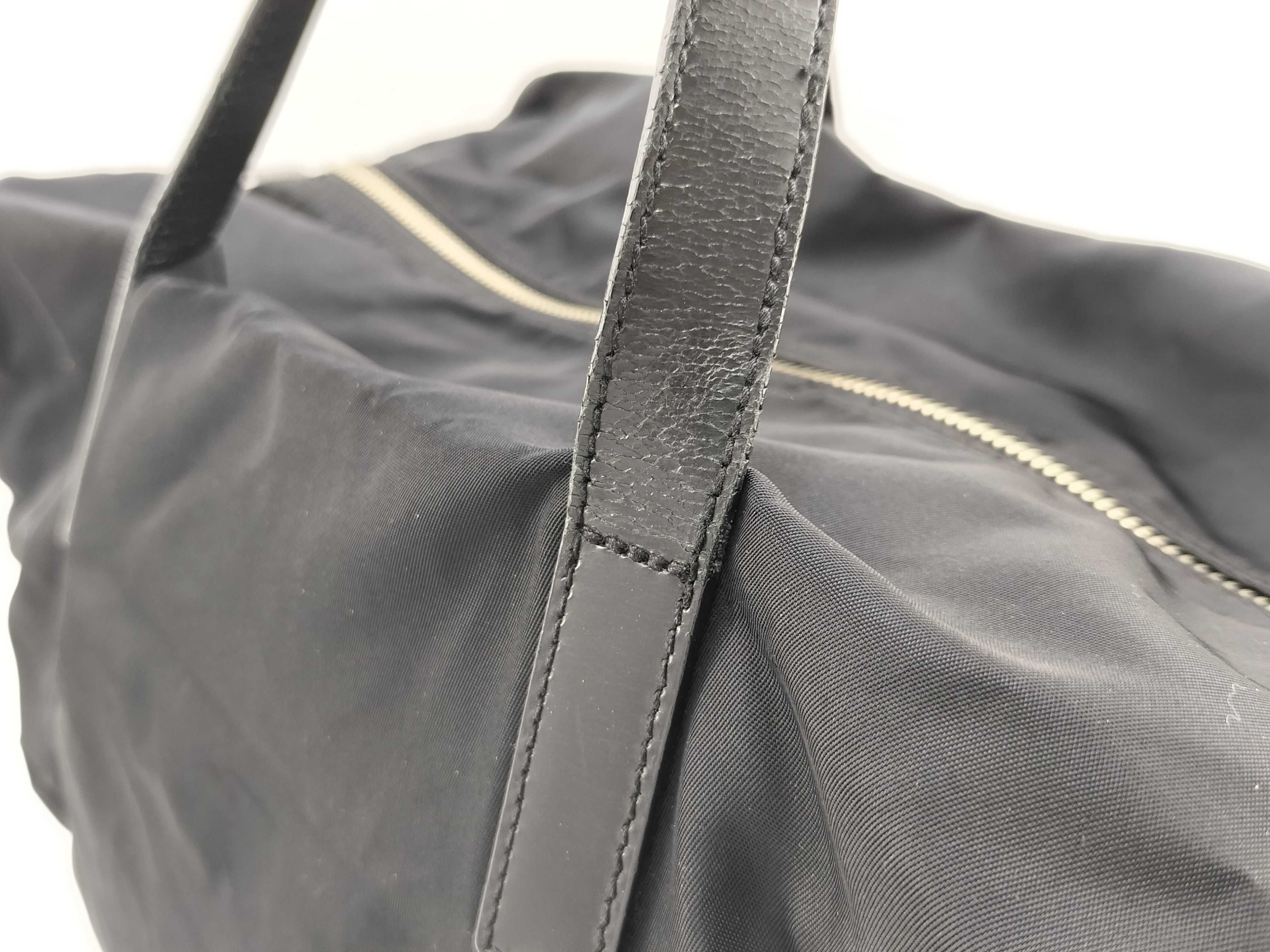 Nylon Prada Triangle Logo Tote Bag Mini Boston Bag — view 3