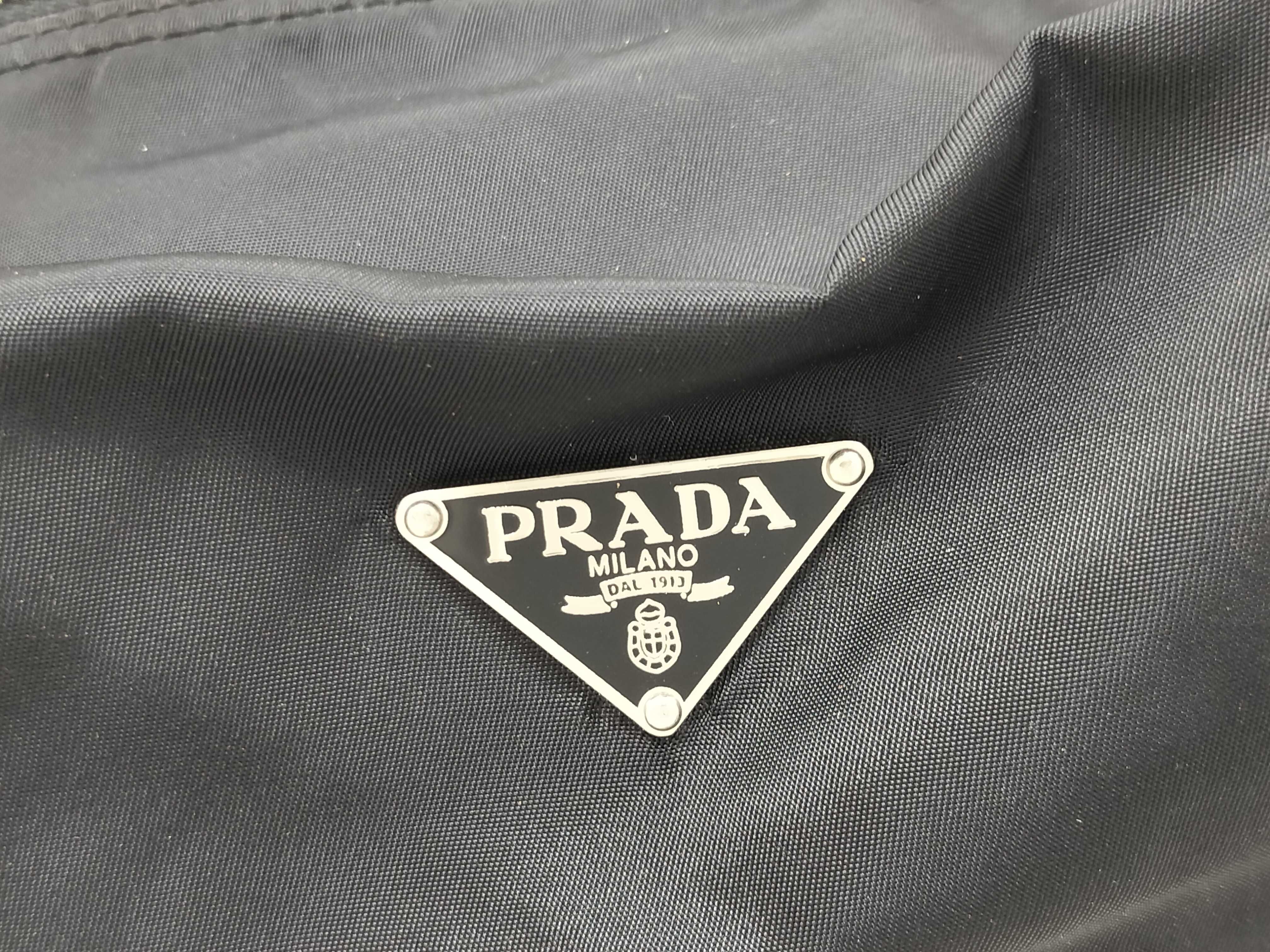 Nylon Prada Triangle Logo Tote Bag Mini Boston Bag — view 5