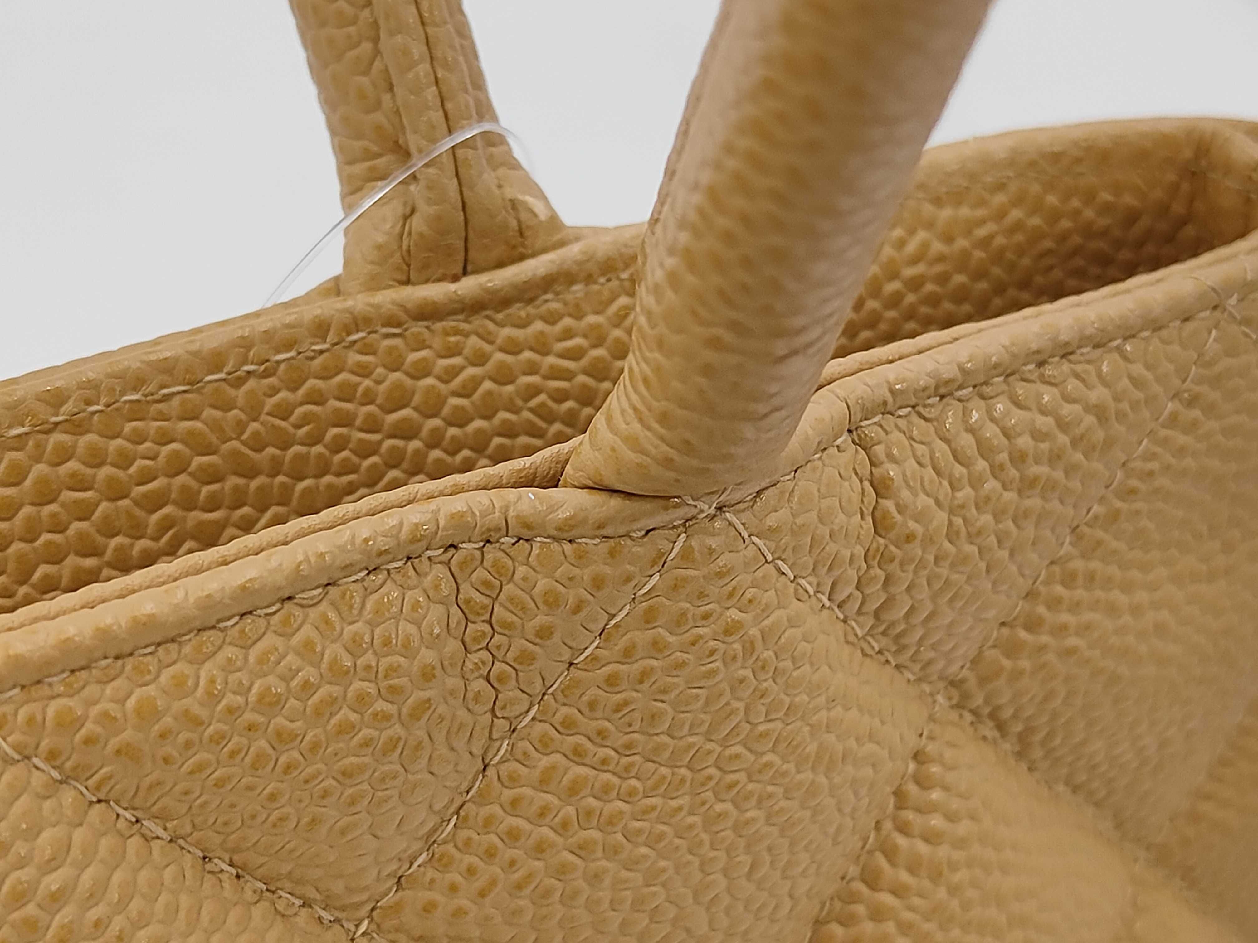 Caviar Skin Reissue Tote Bag, Beige, Silver Hardware, Series 6 Tote Bag — view 11