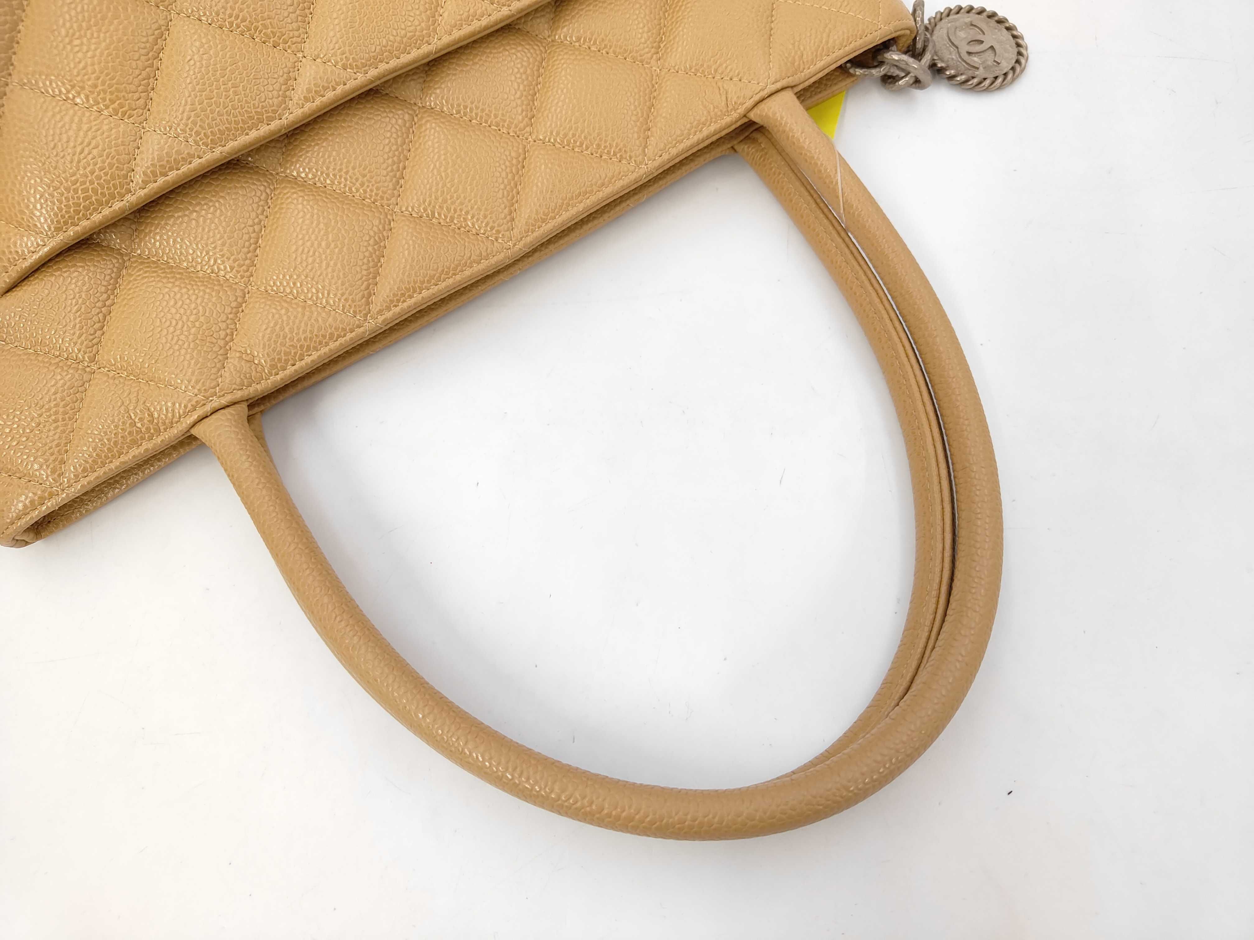 Caviar Skin Reissue Tote Bag, Beige, Silver Hardware, Series 6 Tote Bag — view 5