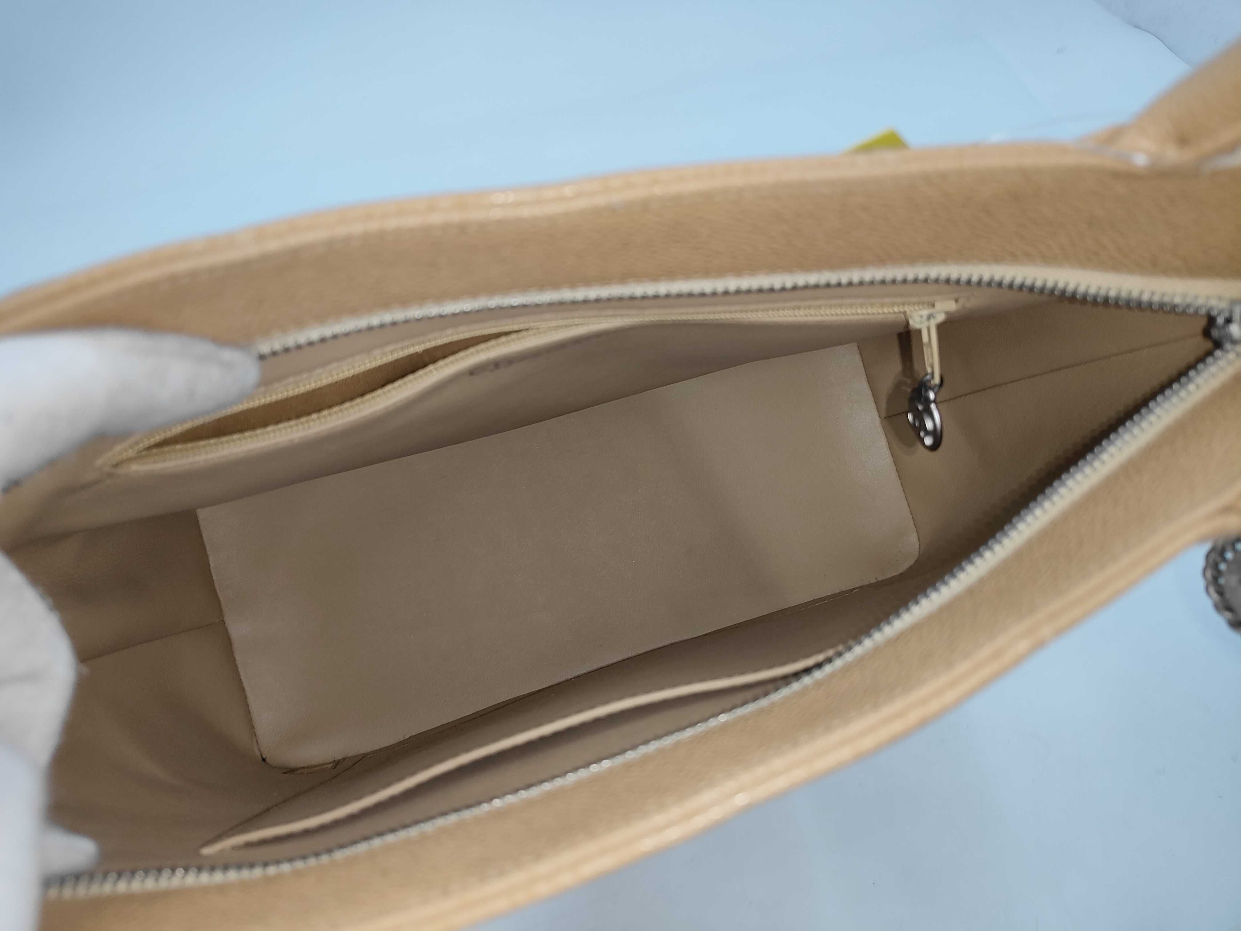 Caviar Skin Reissue Tote Bag, Beige, Silver Hardware, Series 6 Tote Bag — view 7