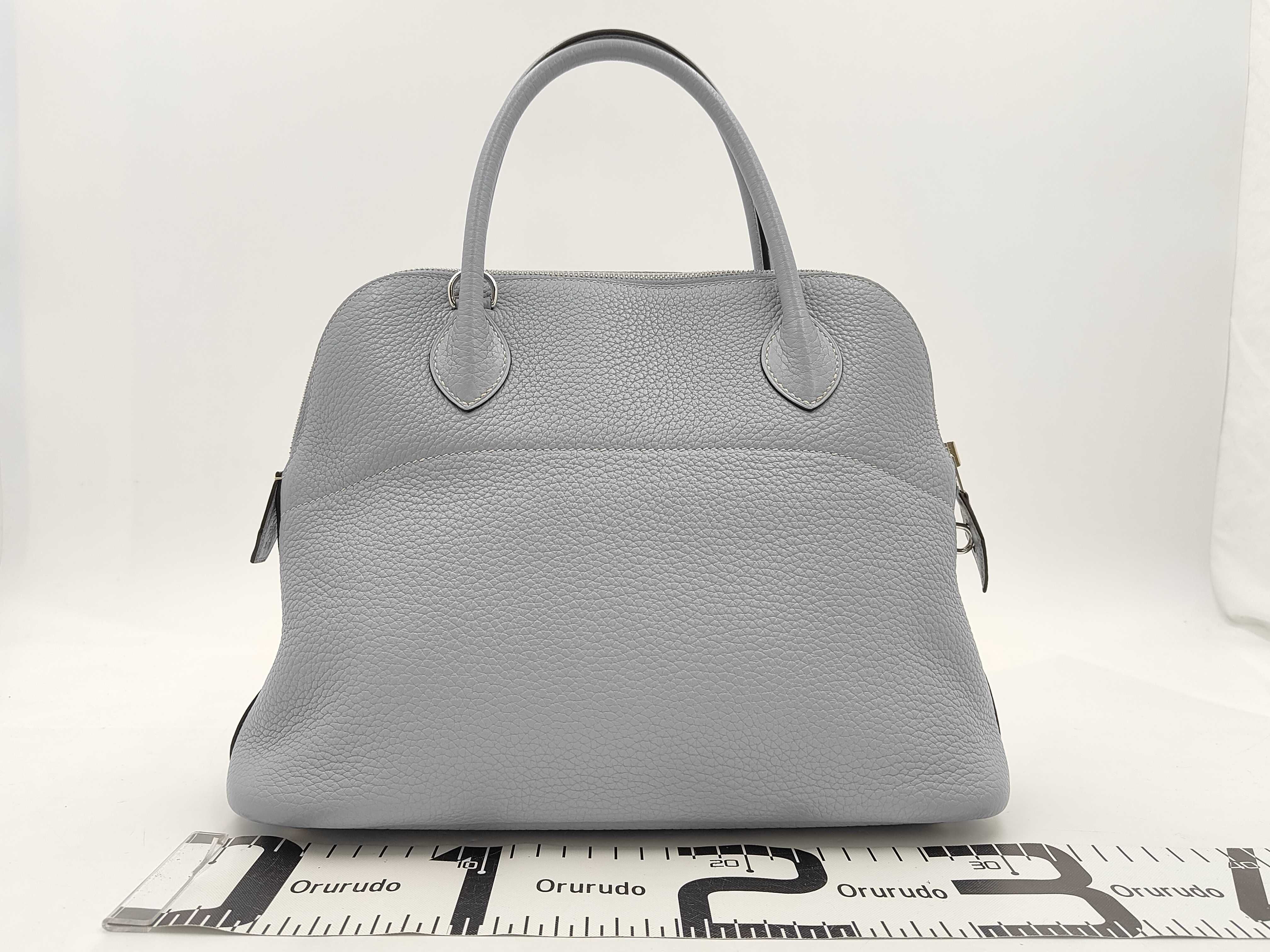 Bolide 31 Taurillon Blue Lin Q Stamp Handbag — view 2