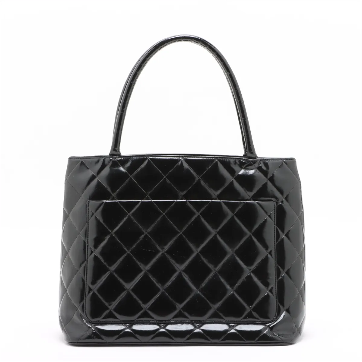 reproduction patent leather tote bag black gold hardware 2631513 2nd series — view 2