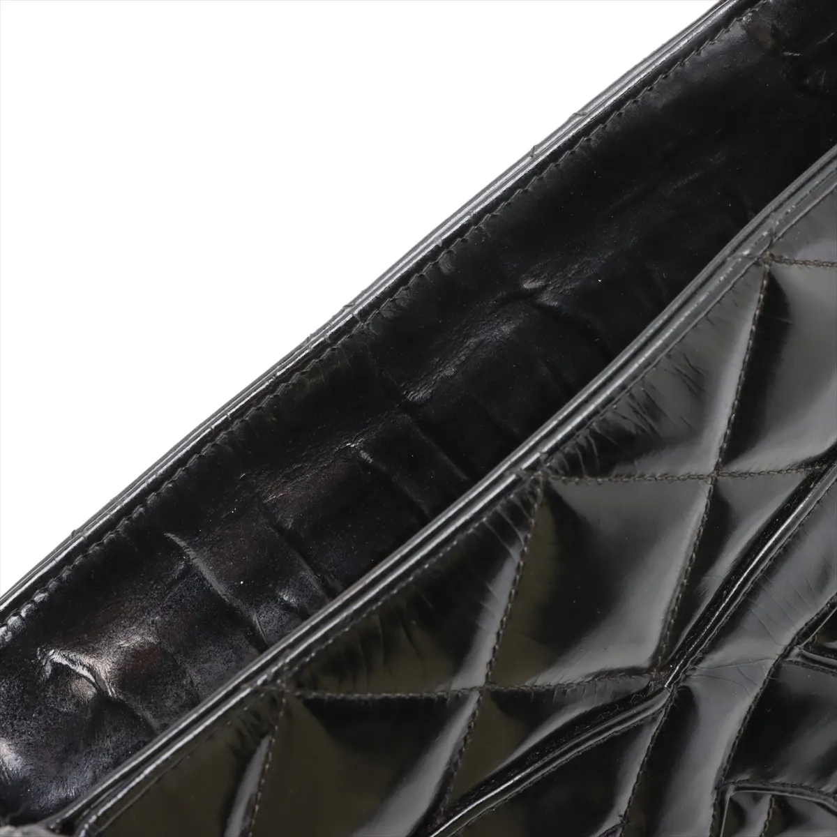 reproduction patent leather tote bag black gold hardware 2631513 2nd series — view 14