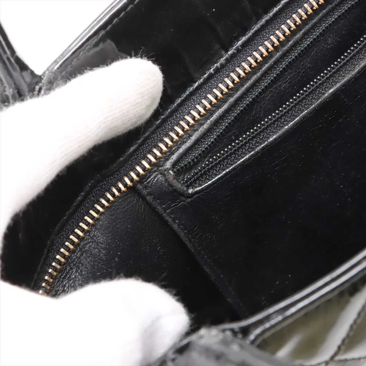 reproduction patent leather tote bag black gold hardware 2631513 2nd series — view 15