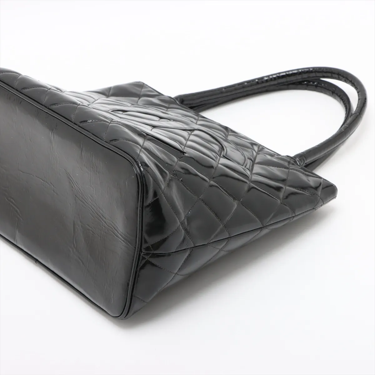 reproduction patent leather tote bag black gold hardware 2631513 2nd series — view 3
