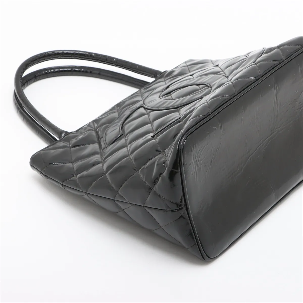 reproduction patent leather tote bag black gold hardware 2631513 2nd series — view 4