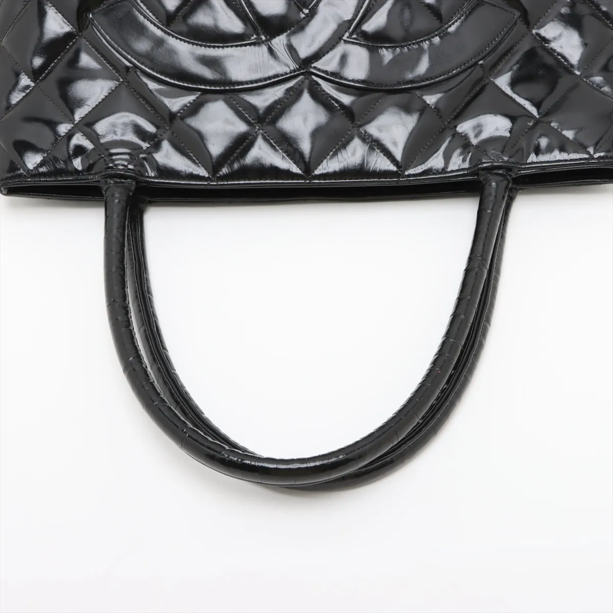 reproduction patent leather tote bag black gold hardware 2631513 2nd series — view 5
