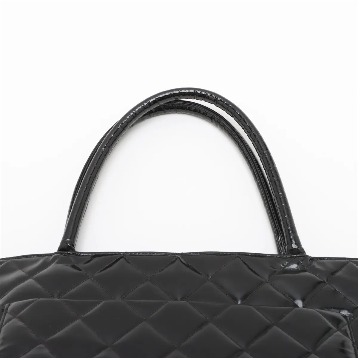reproduction patent leather tote bag black gold hardware 2631513 2nd series — view 6