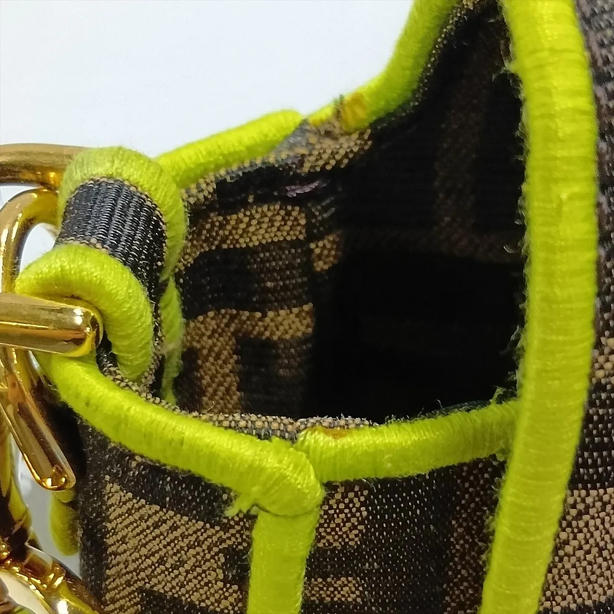 Zucca Baguette Canvas x Leather 2-Way Shoulder Bag, Brown x Yellow, 8BR600 — view 13