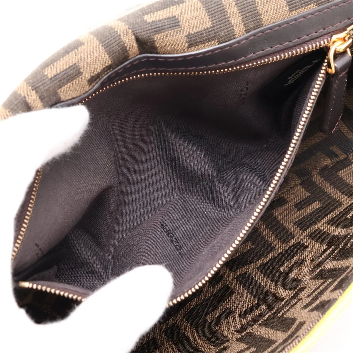 Zucca Baguette Canvas x Leather 2-Way Shoulder Bag, Brown x Yellow, 8BR600 — view 9
