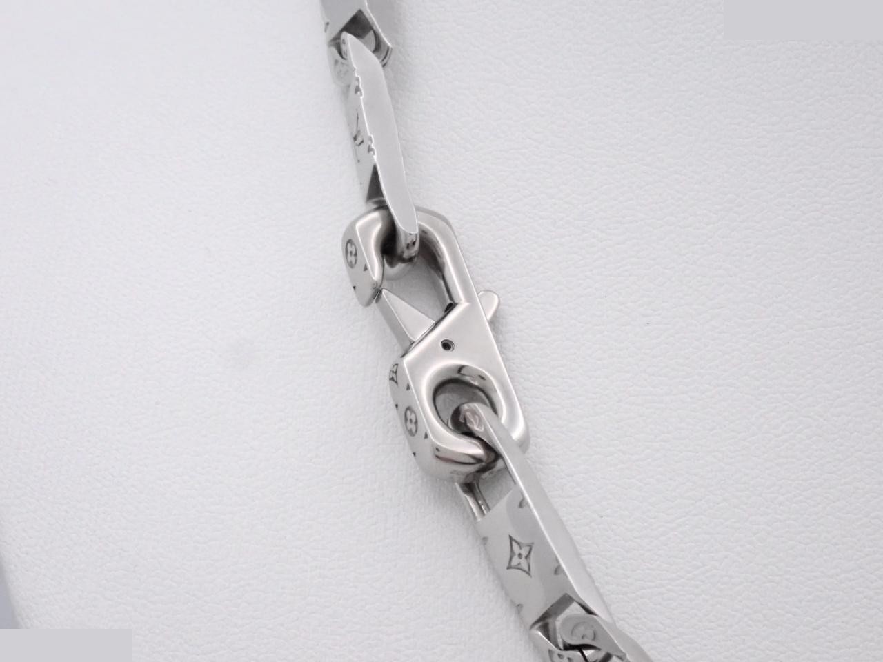 Monogram Necklace, Tie-Up Design, Silver, Chain Approx. 51cm — view 2
