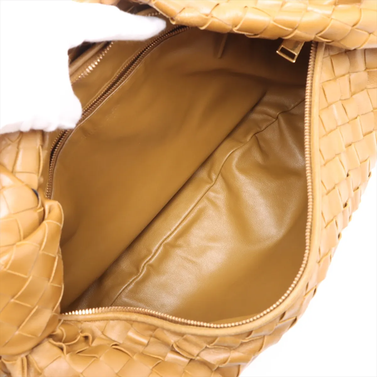 Intrecciato Jodie Leather Shoulder Bag Brown — view 7