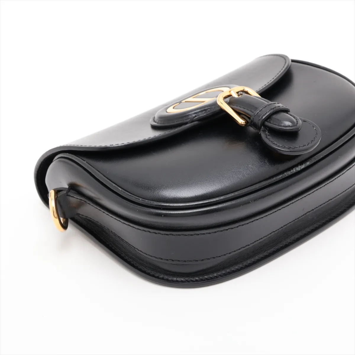 Bobby Small Leather Shoulder Bag, Black — view 4