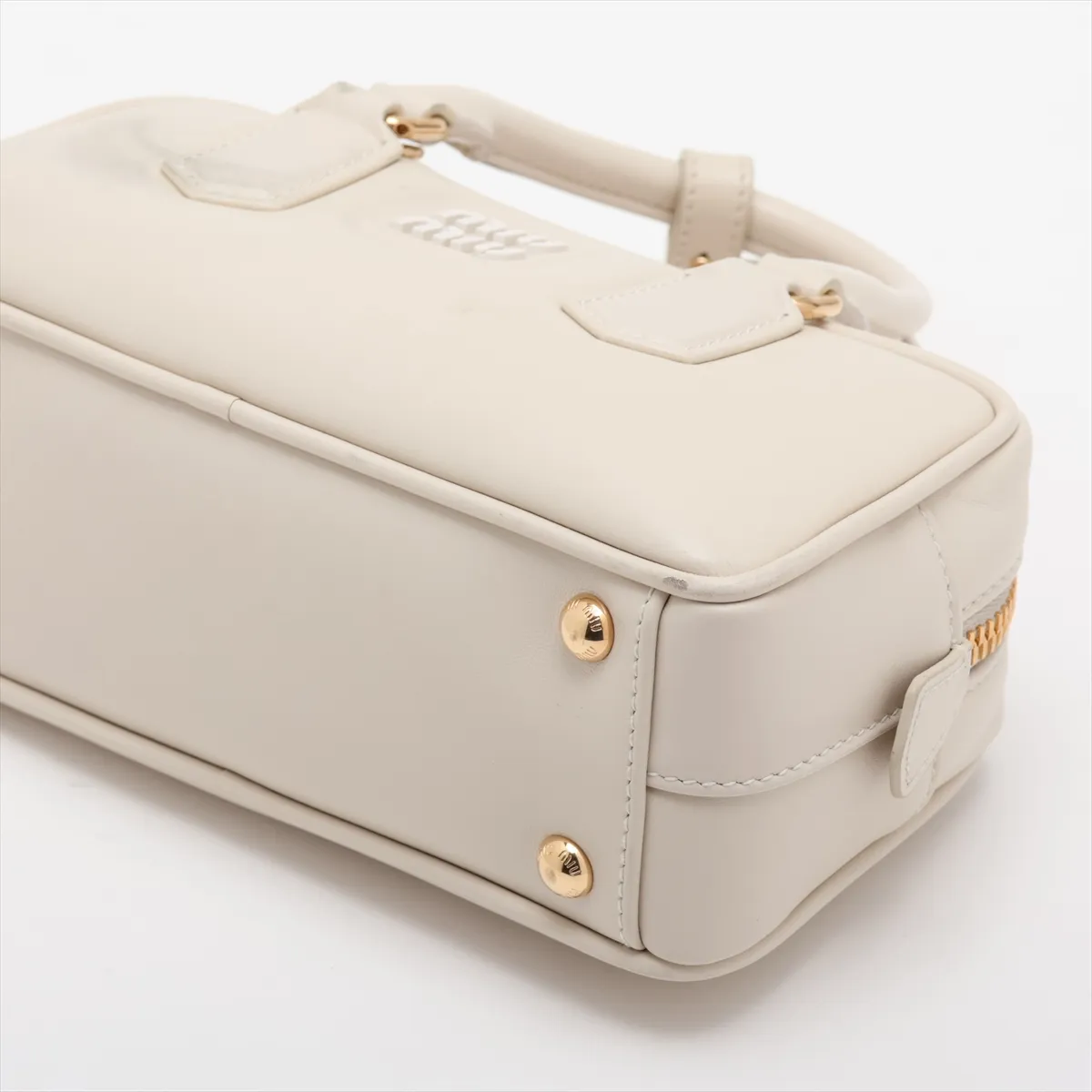 Arcadi Leather 2-Way Handbag, White — view 3