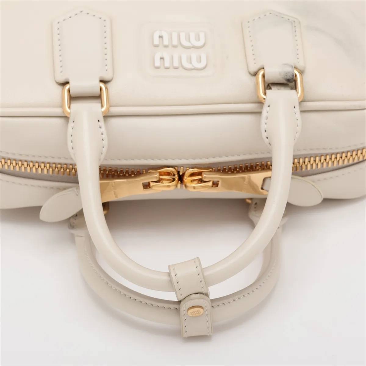 Arcadi Leather 2-Way Handbag, White — view 5