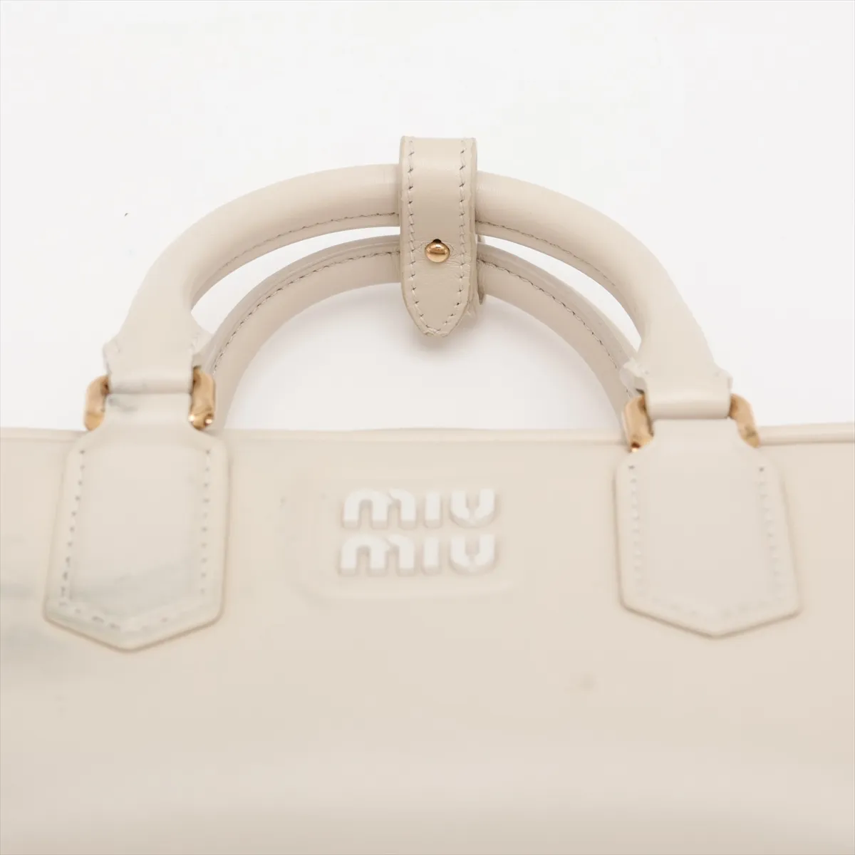 Arcadi Leather 2-Way Handbag, White — view 6