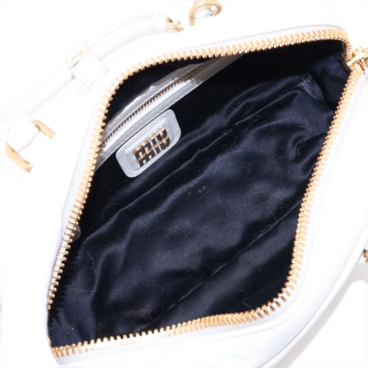 Arcadi Leather 2-Way Handbag, White — view 8