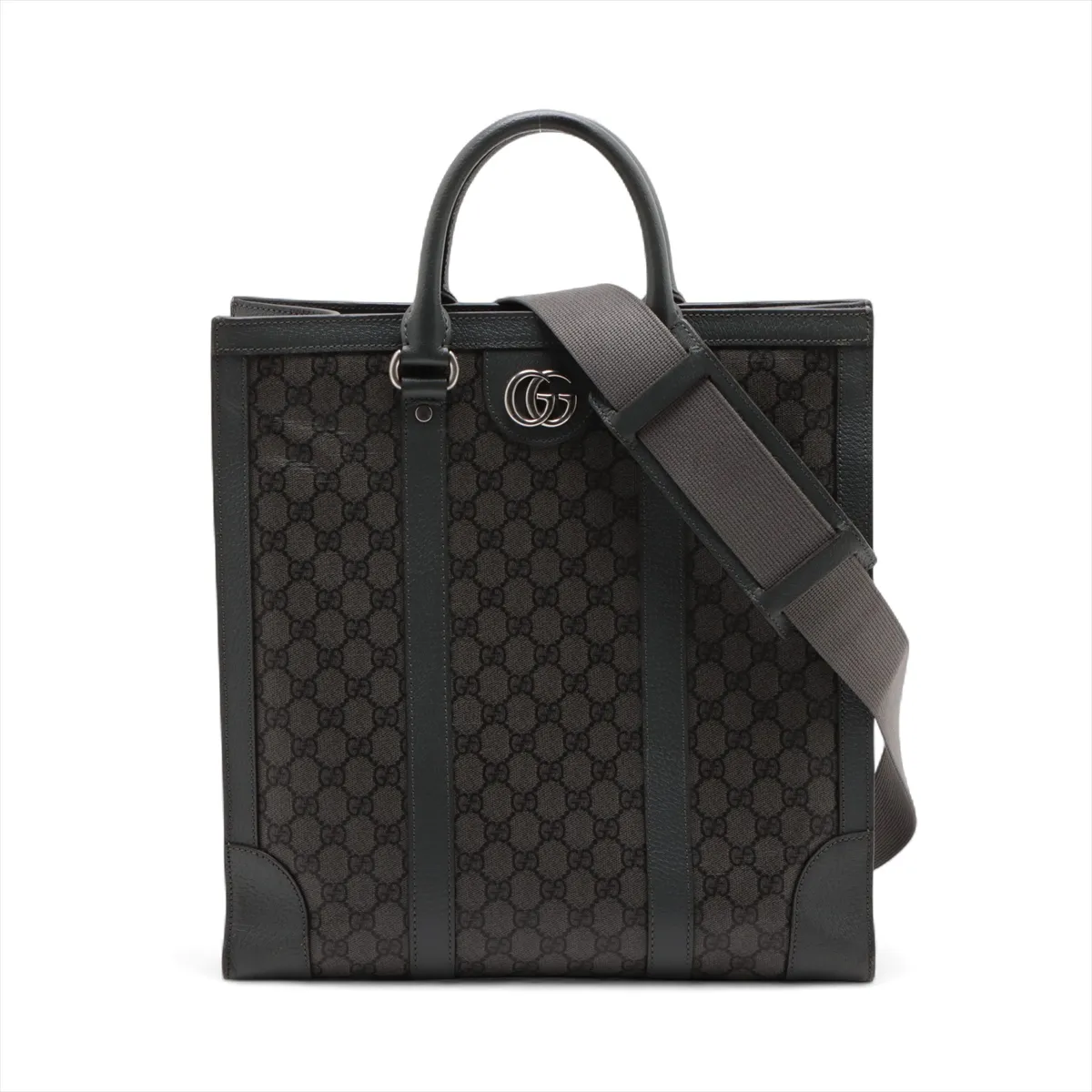 GG Supreme PVC x Leather 2WAY Handbag Gray 731793