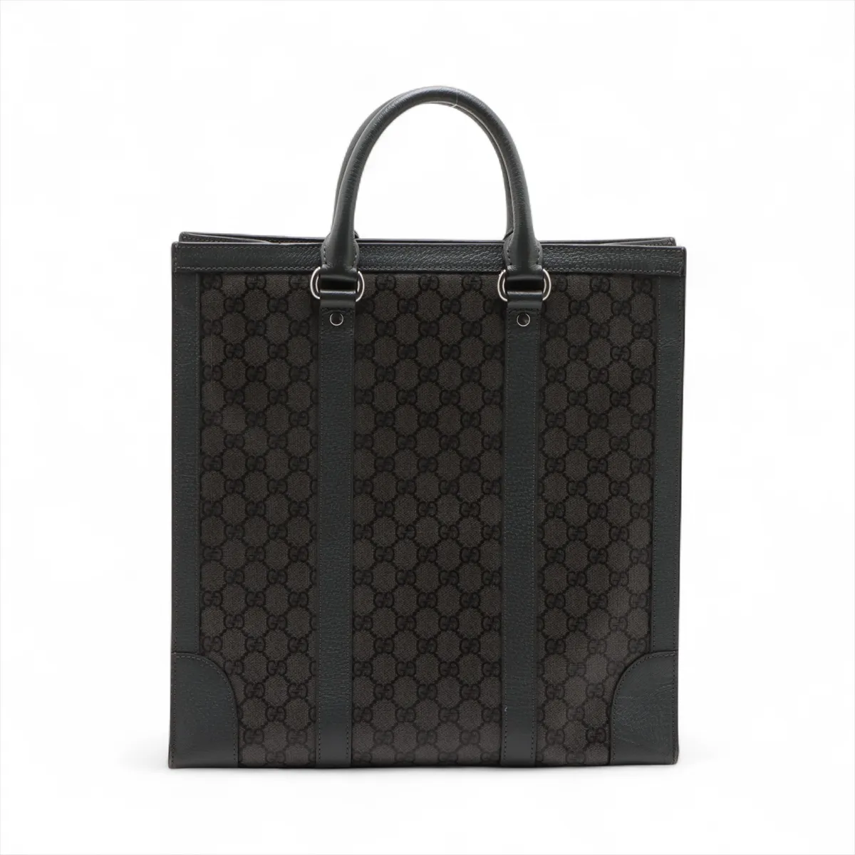 GG Supreme PVC x Leather 2WAY Handbag Gray 731793 — view 2