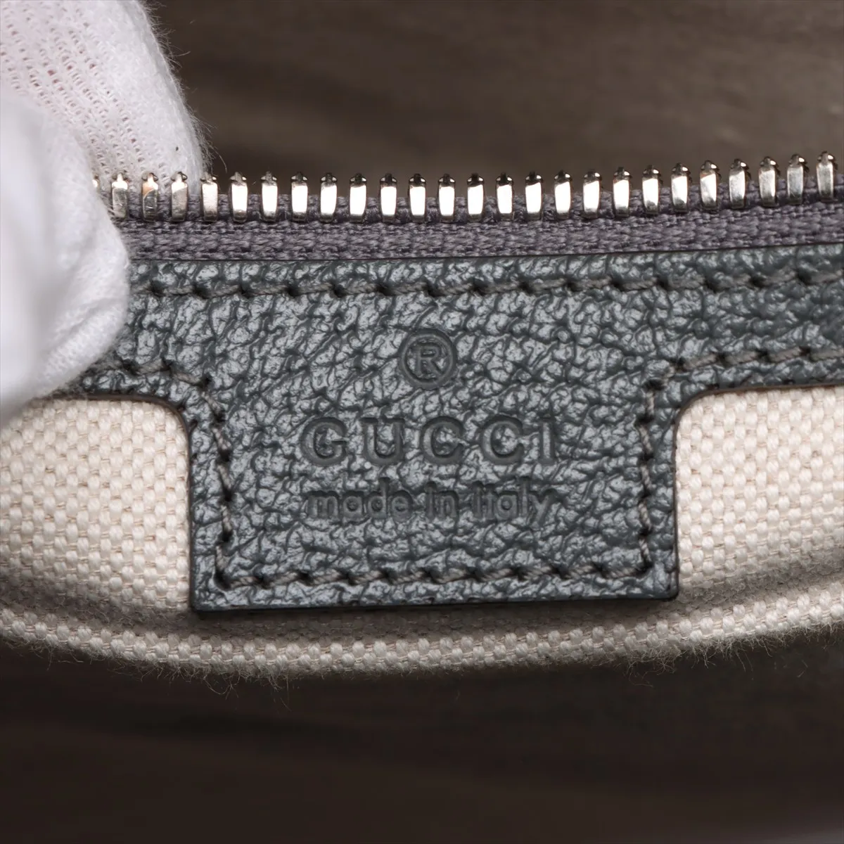 GG Supreme PVC x Leather 2WAY Handbag Gray 731793 — view 11