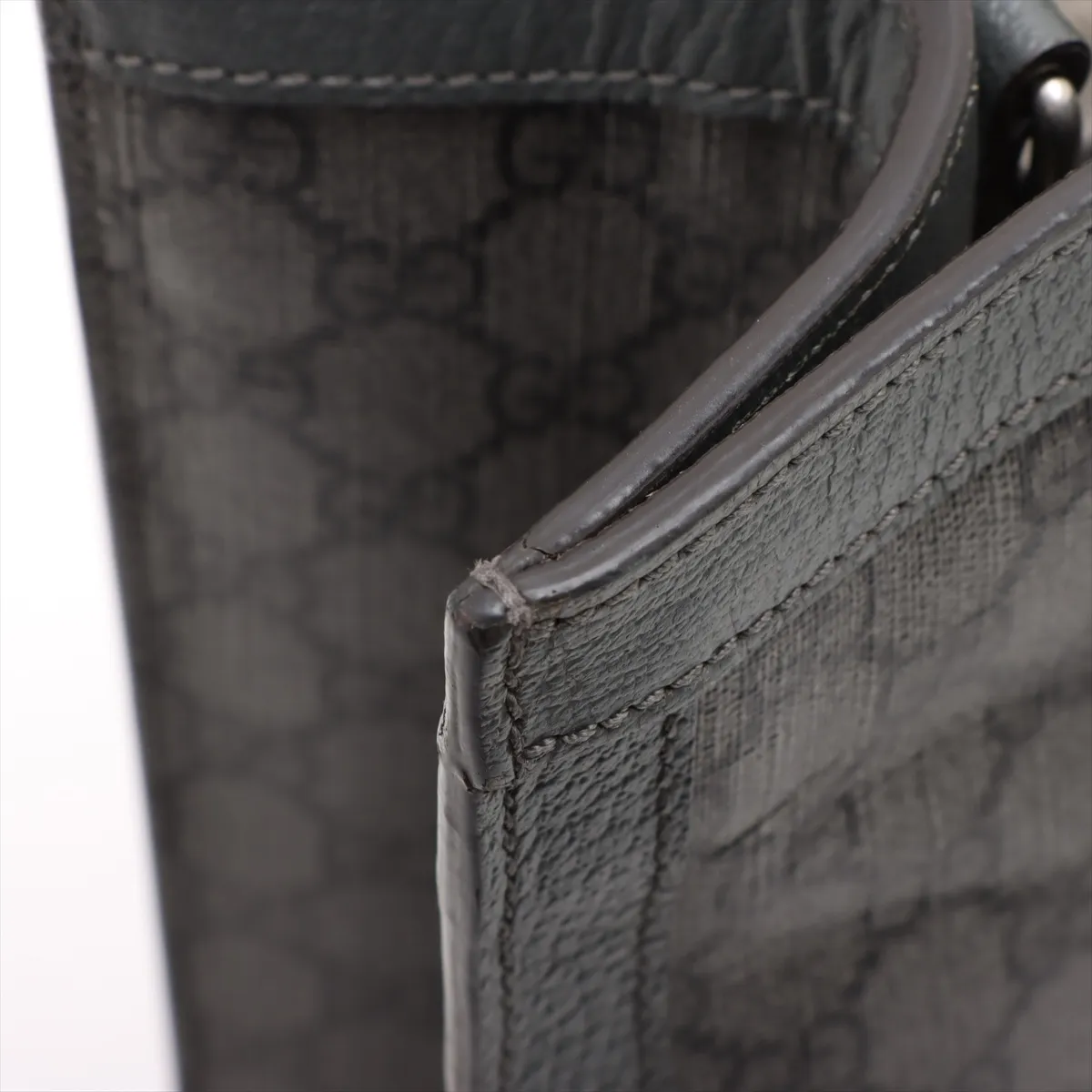 GG Supreme PVC x Leather 2WAY Handbag Gray 731793 — view 14