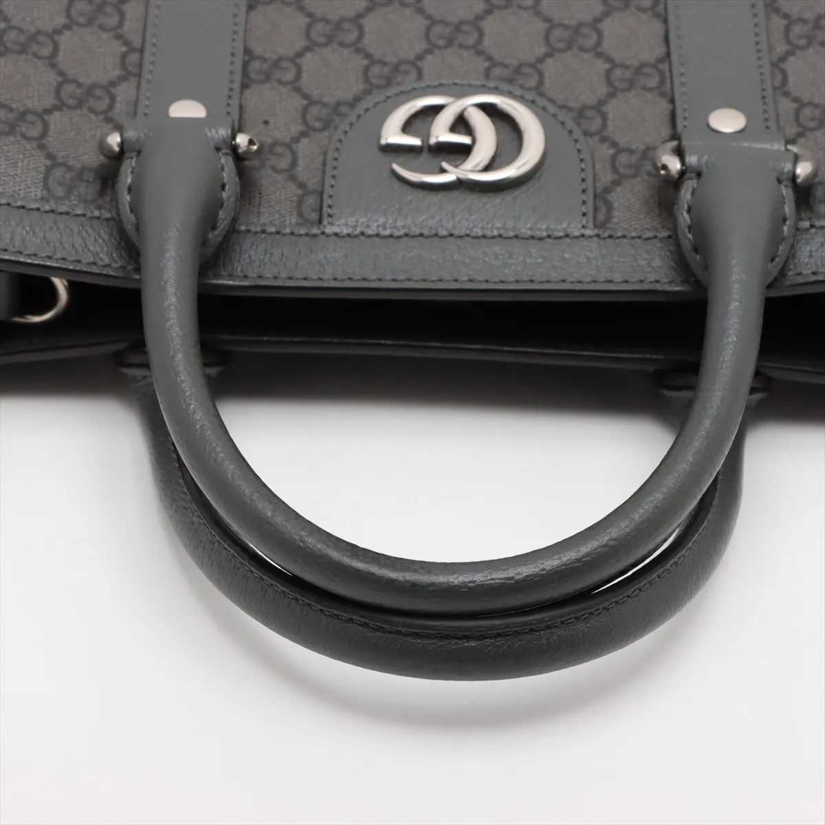 GG Supreme PVC x Leather 2WAY Handbag Gray 731793 — view 5