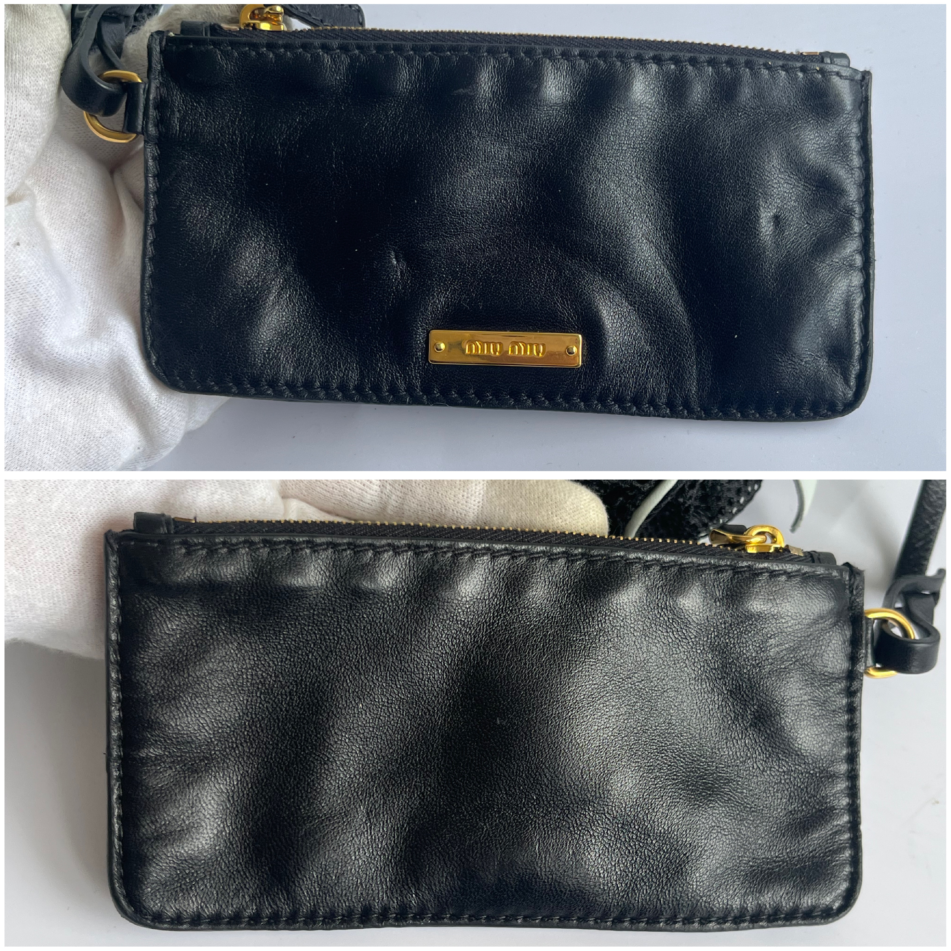 Leather Pouch with Strap, Mint Blue Shoulder Bag — view 13