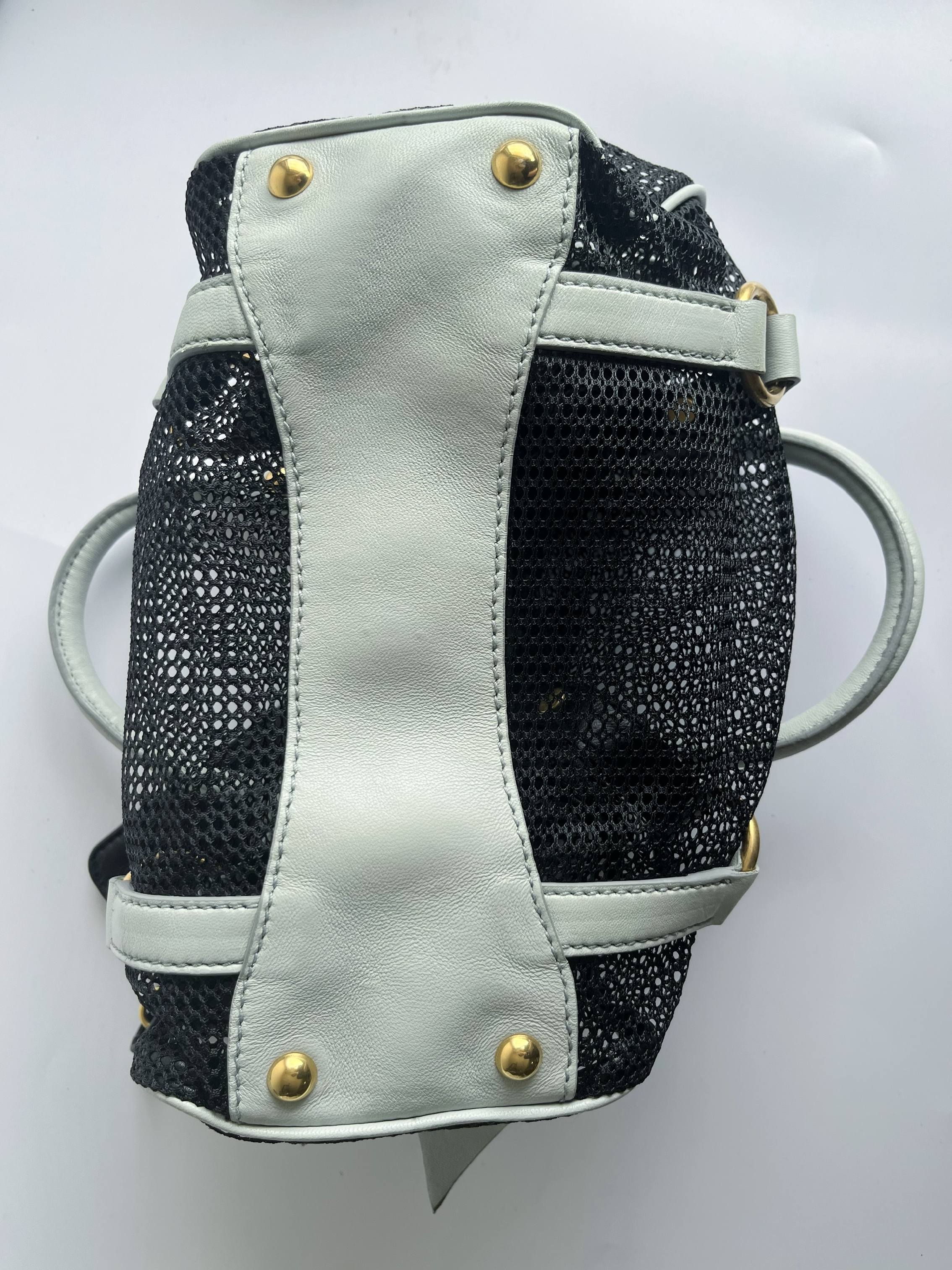 Leather Pouch with Strap, Mint Blue Shoulder Bag — view 5