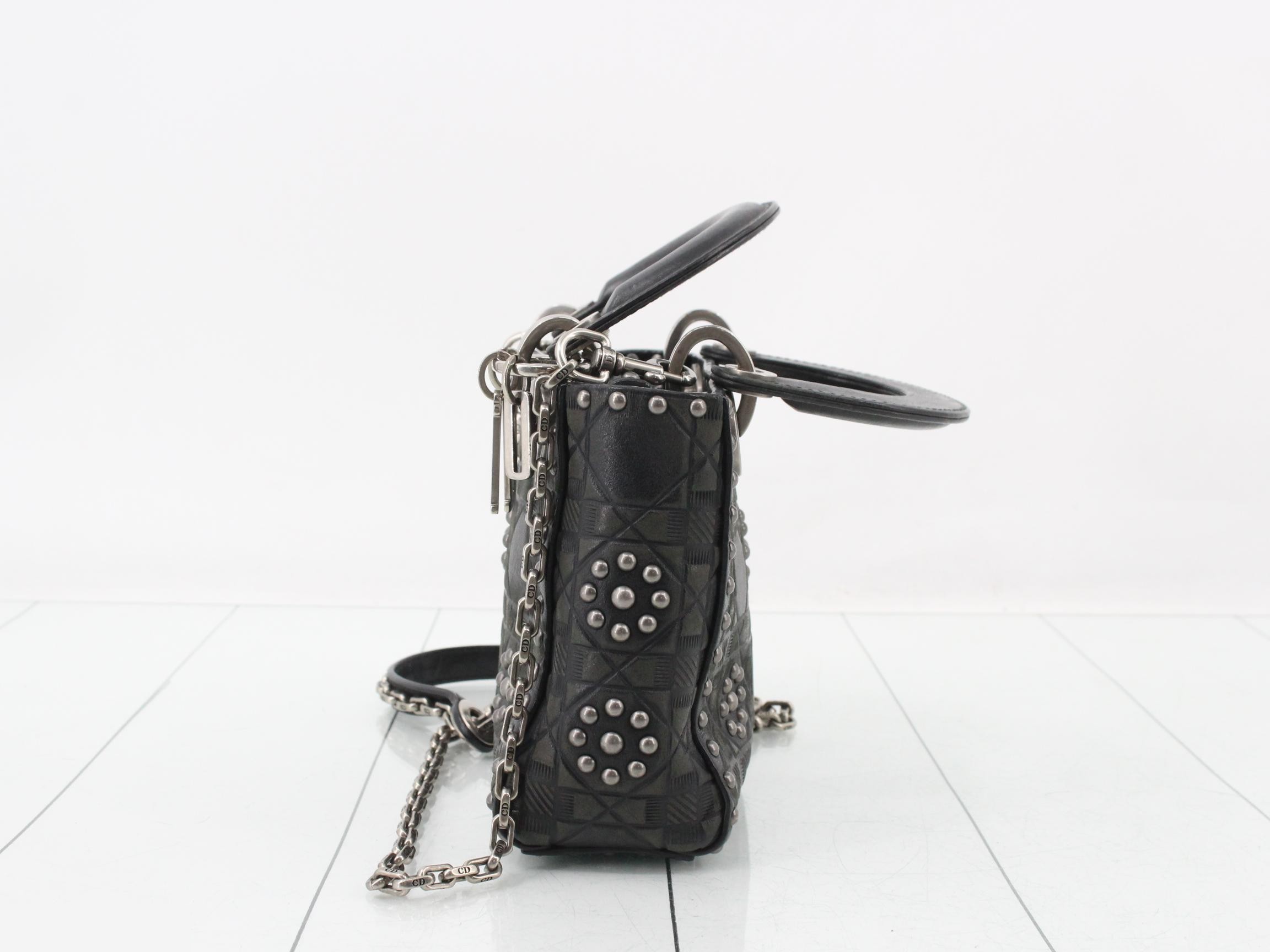 Lady Dior Mini Leather Studs — view 3