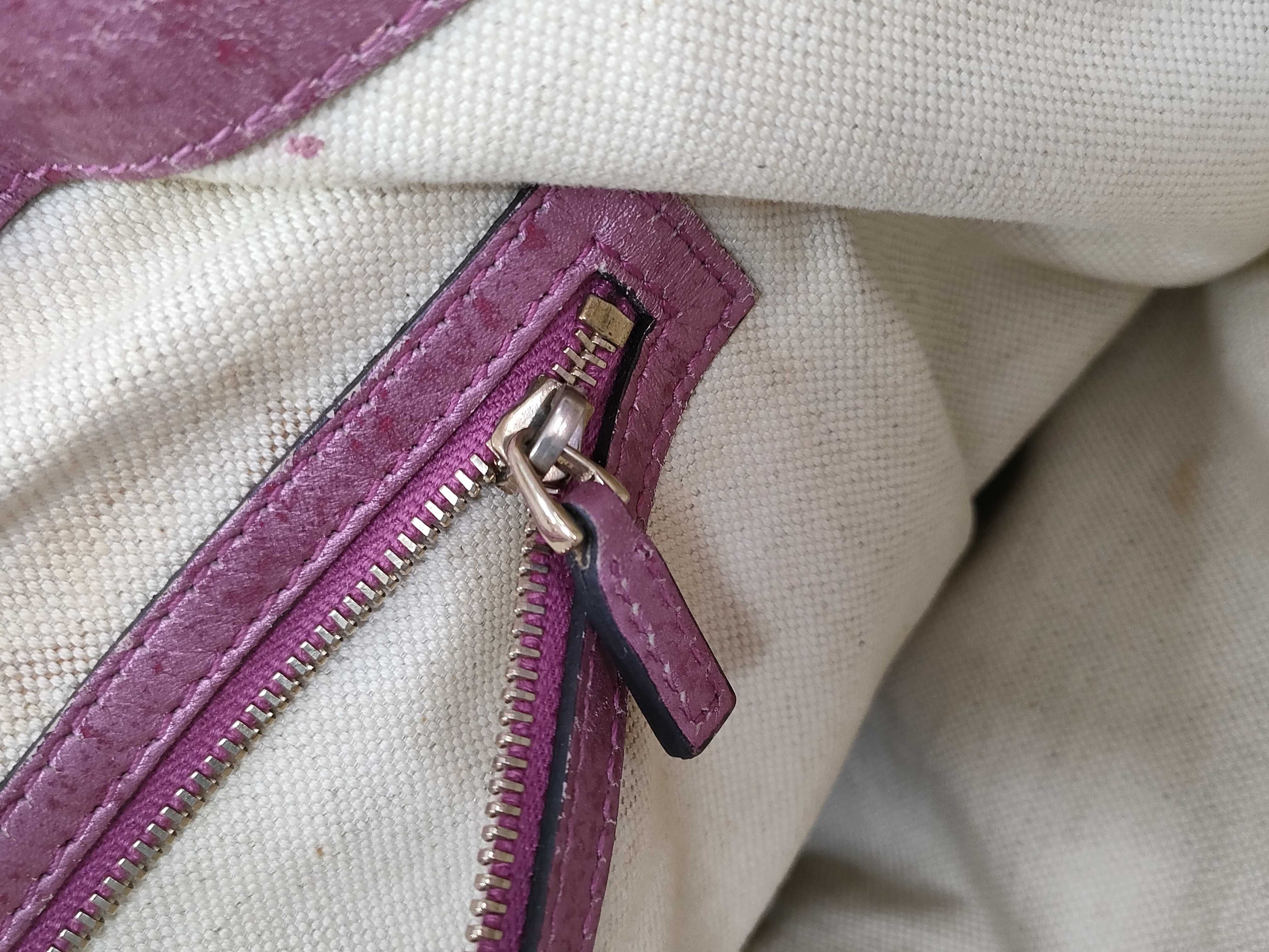 GG canvas tote bag canvas pink charm tote bag — view 12