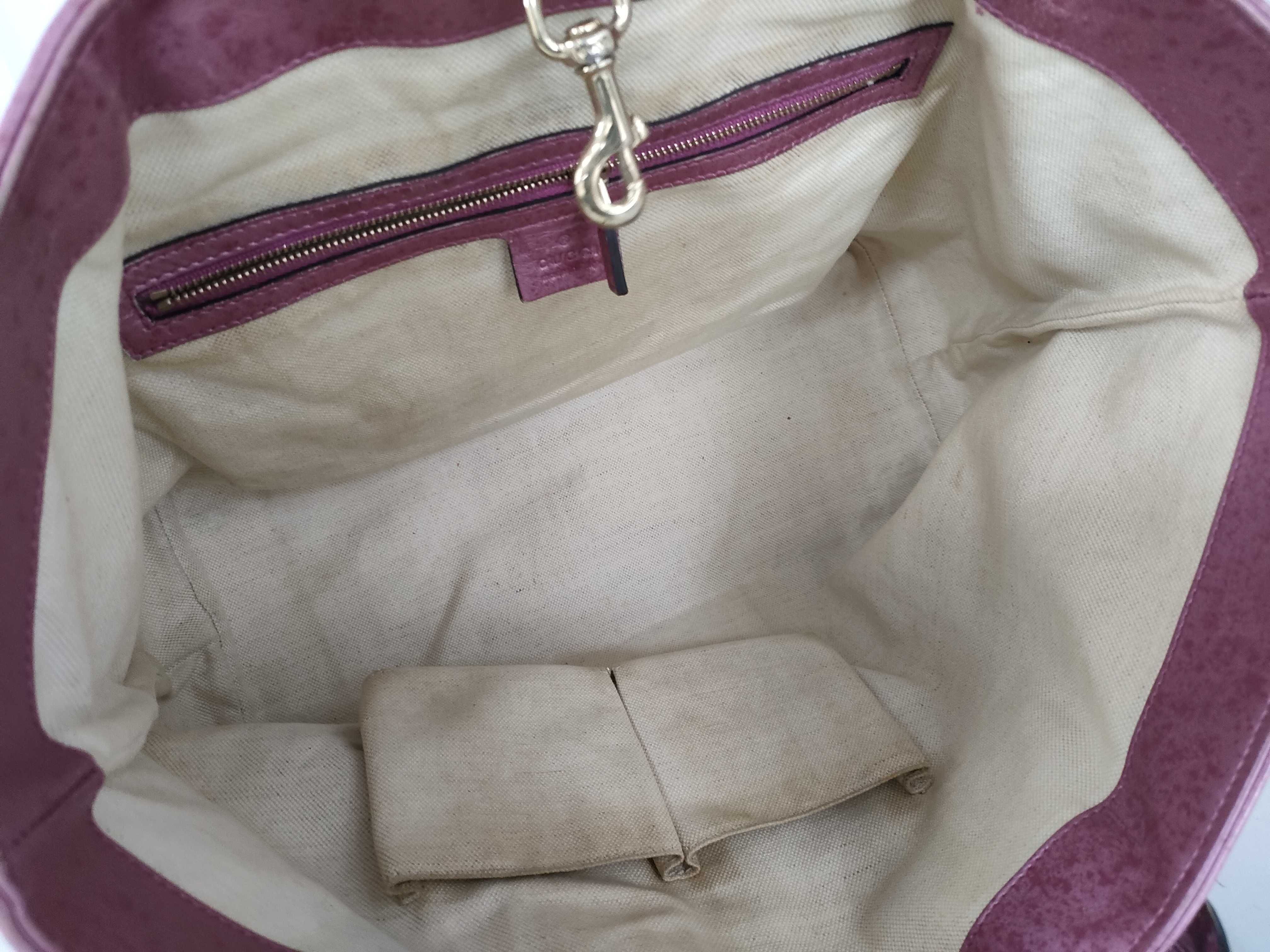 GG canvas tote bag canvas pink charm tote bag — view 8
