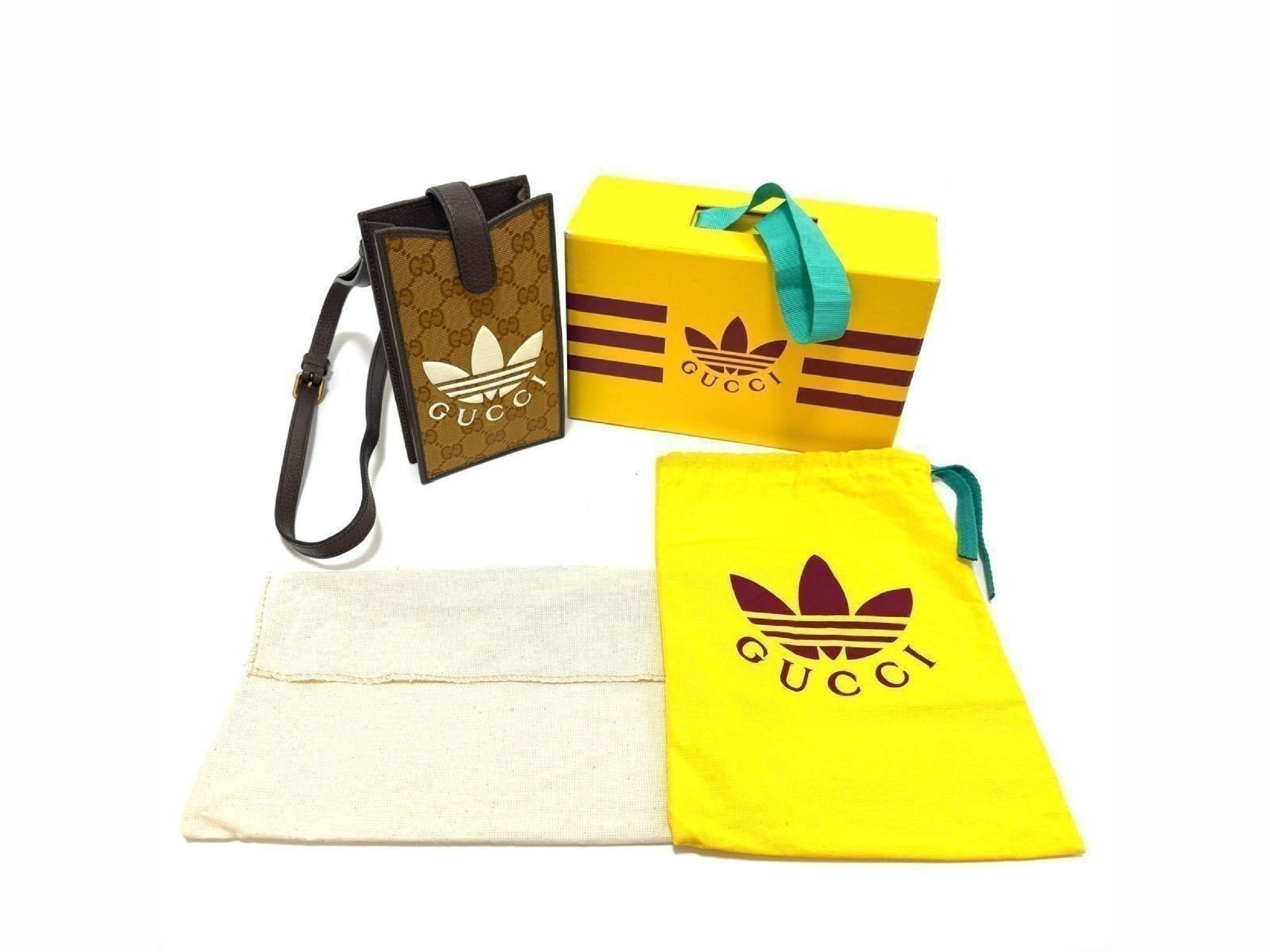 x Adidas Shoulder Bag, Smartphone Shoulder Bag, GG Crystal, Beige/Brown, Adidas Shoulder Bag — view 2