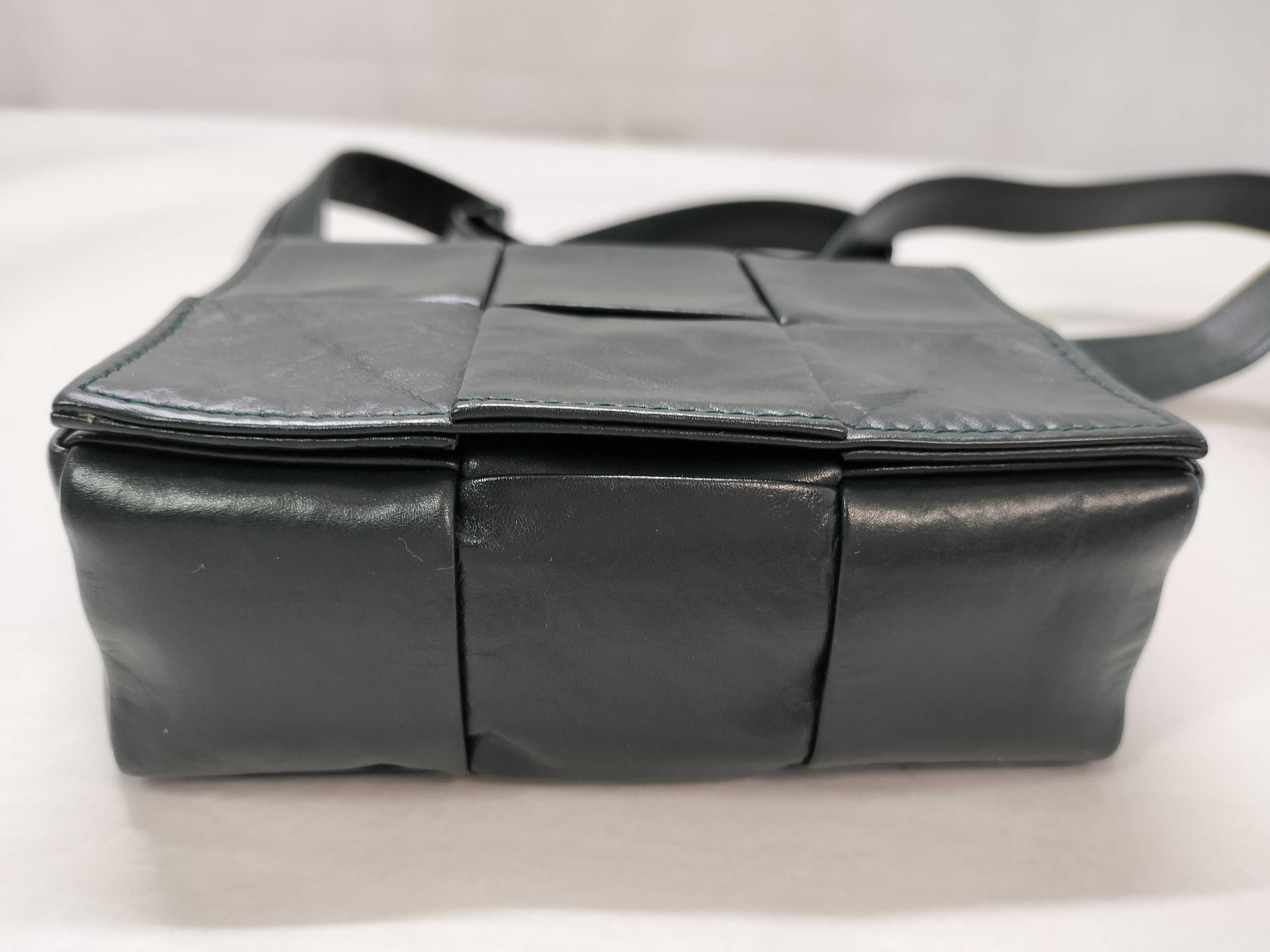 SG - Bottega Veneta Maxi Intrecciato Cassette Mini Leather Shoulder Bag Green RF Shoulder Bag — view 13