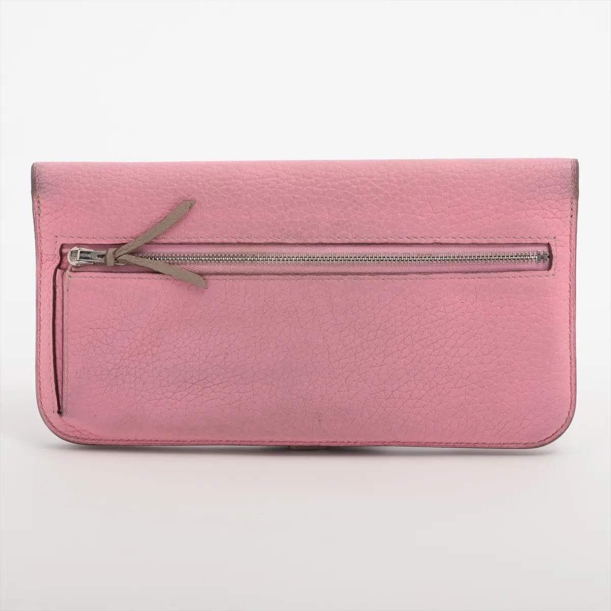 Dogon Long Taurillon Clemence Long Wallet Pink x Beige Silver Hardware M:2009 — view 2