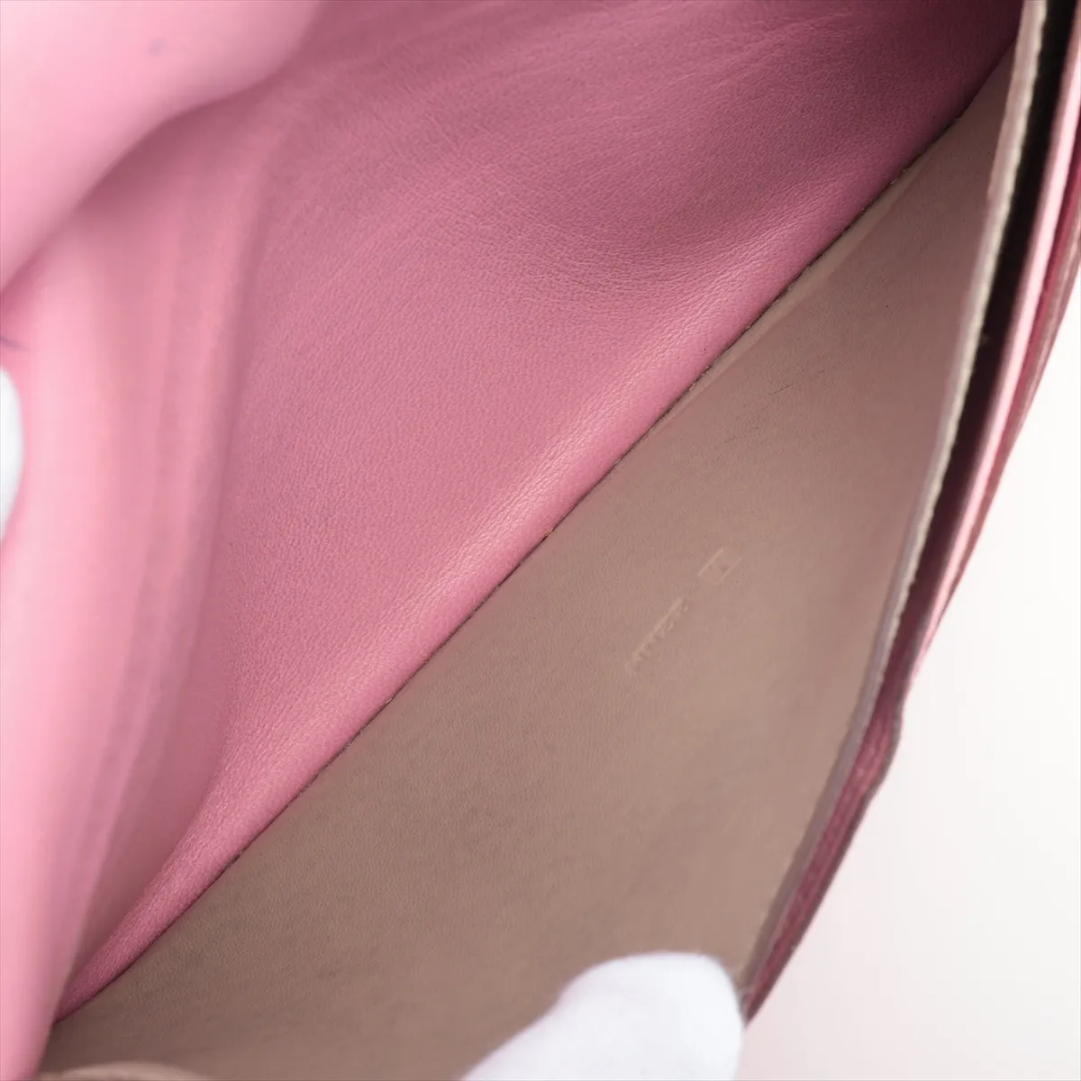 Dogon Long Taurillon Clemence Long Wallet Pink x Beige Silver Hardware M:2009 — view 4