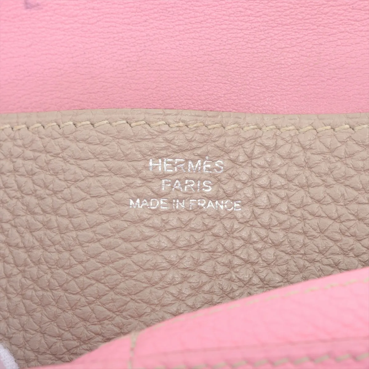 Dogon Long Taurillon Clemence Long Wallet Pink x Beige Silver Hardware M:2009 — view 7