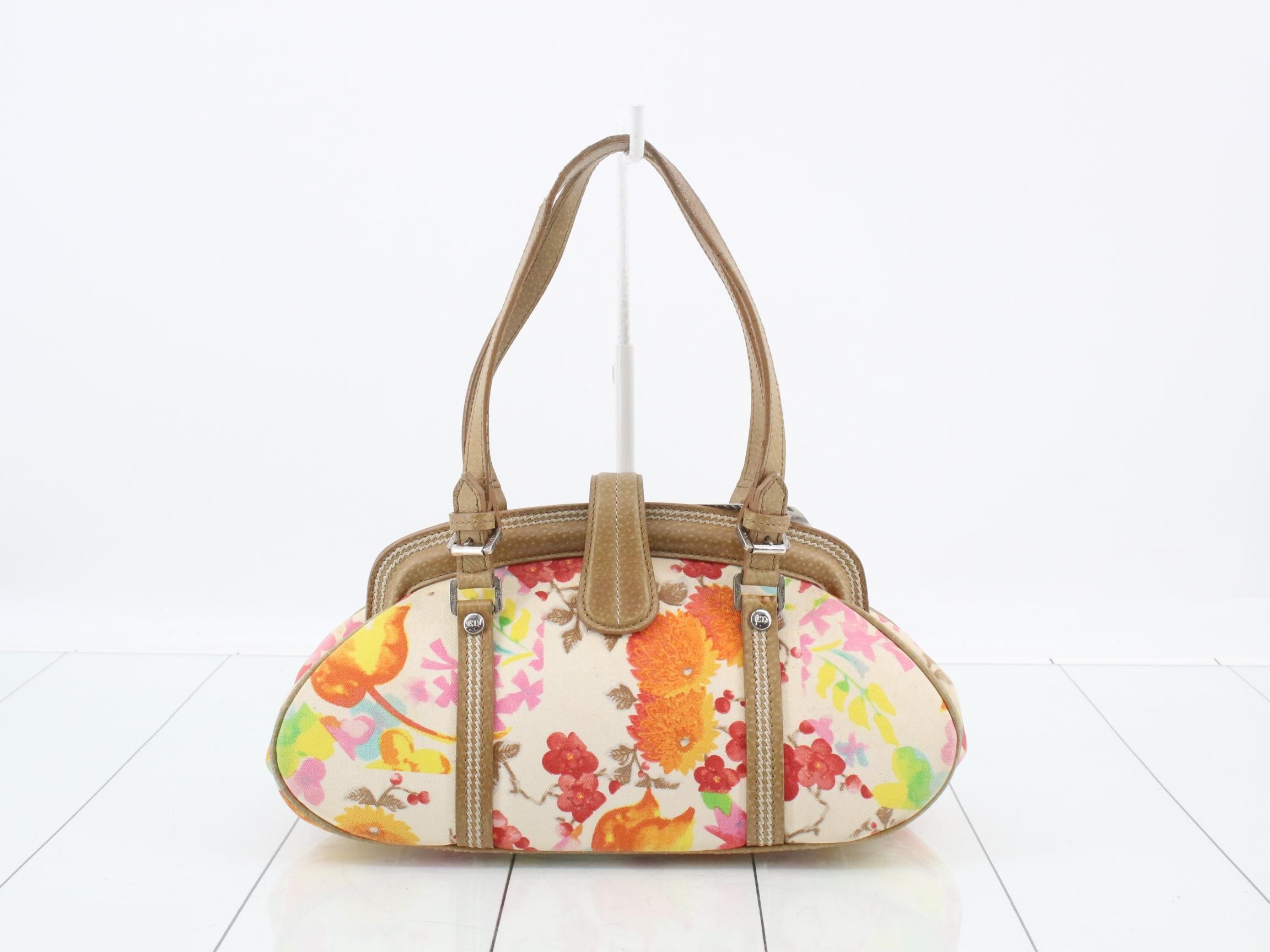 Canvas x Leather Handbag, Multicolor — view 2