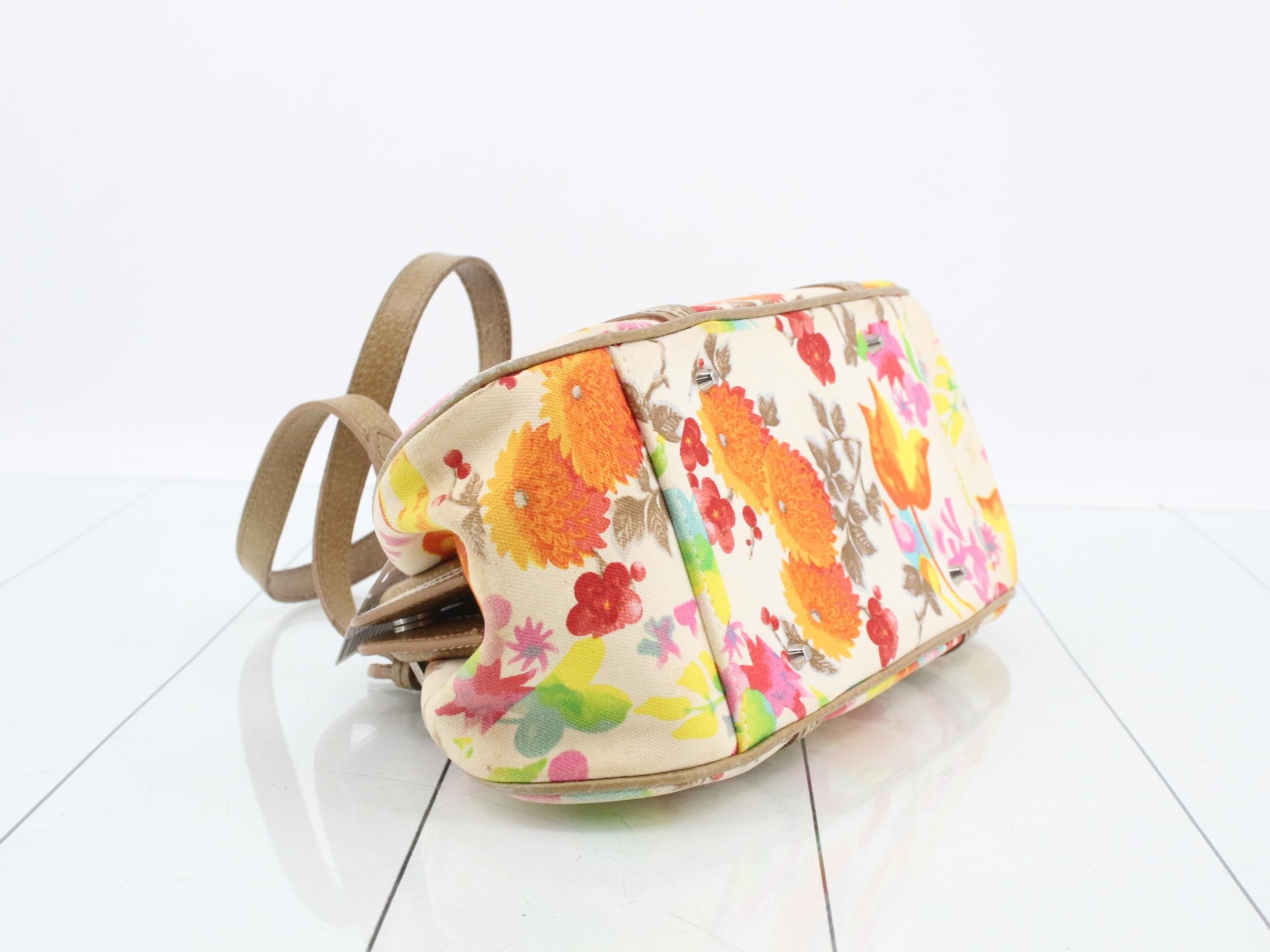 Canvas x Leather Handbag, Multicolor — view 5