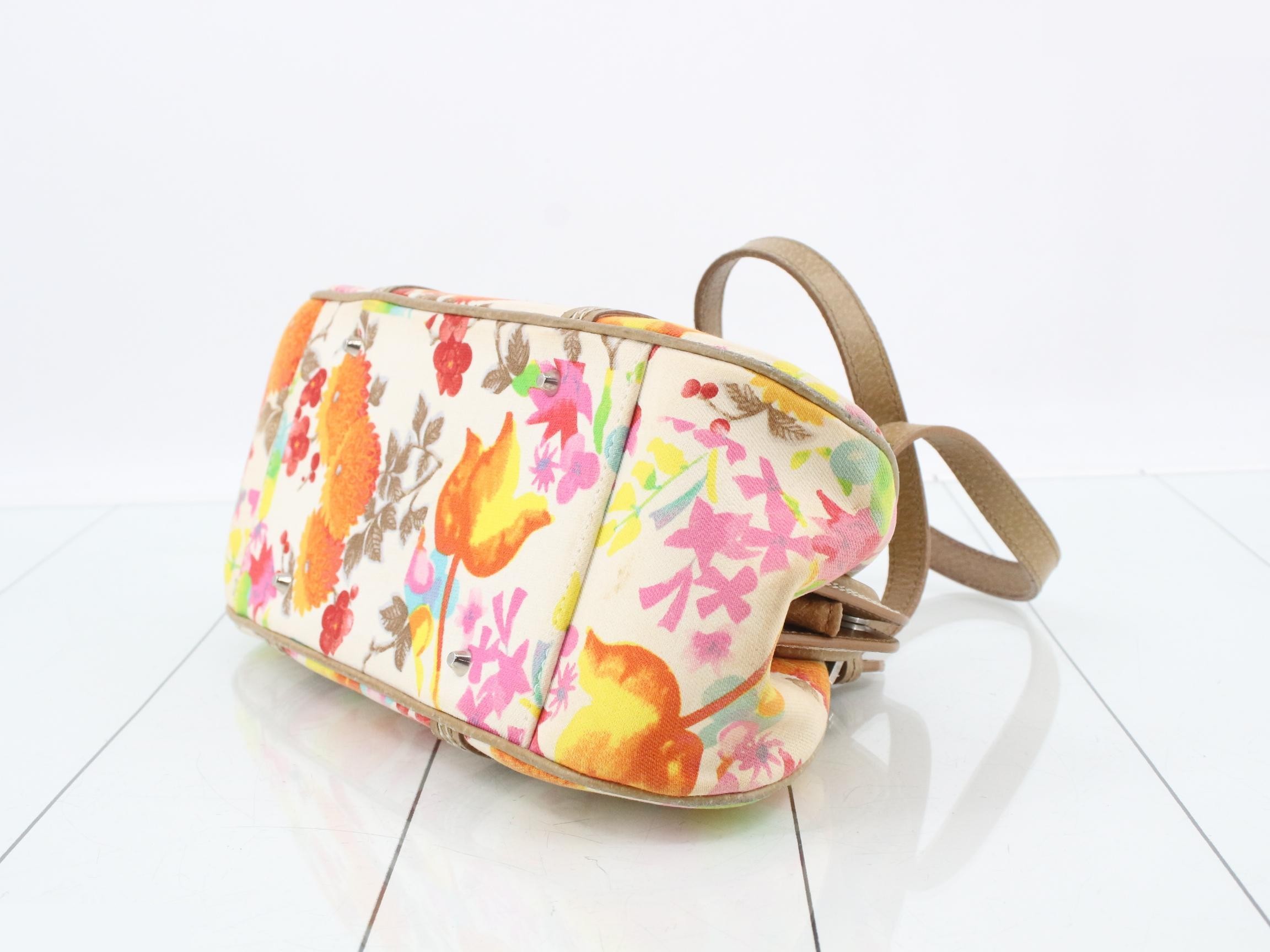 Canvas x Leather Handbag, Multicolor — view 6
