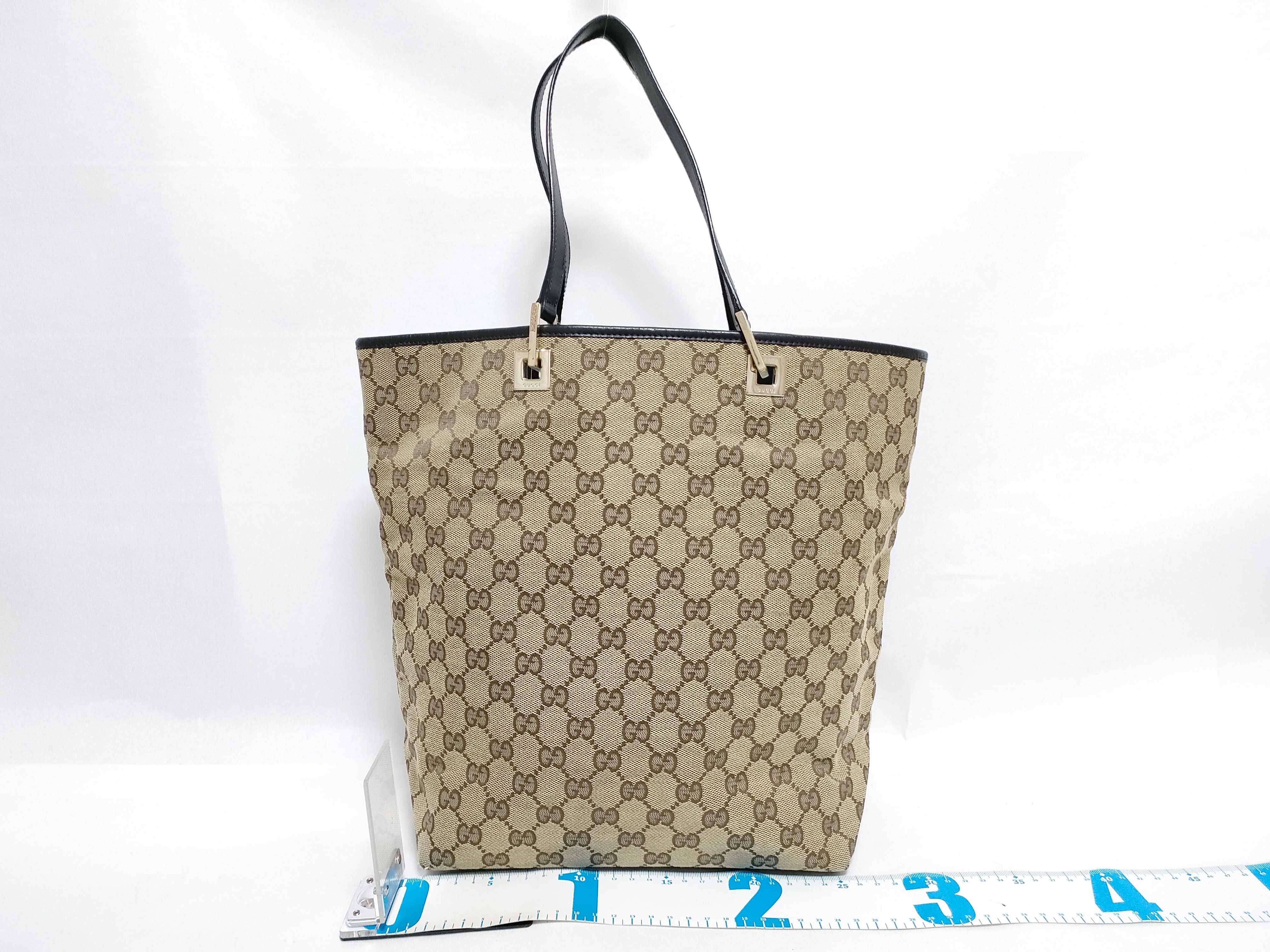 GG Canvas Bag, Gucci GG Canvas Tote Bag, Brown Tote Bag — view 2