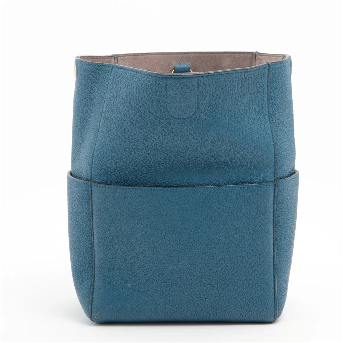 Sangle Bucket Small Leather Shoulder Bag Navy — view 2